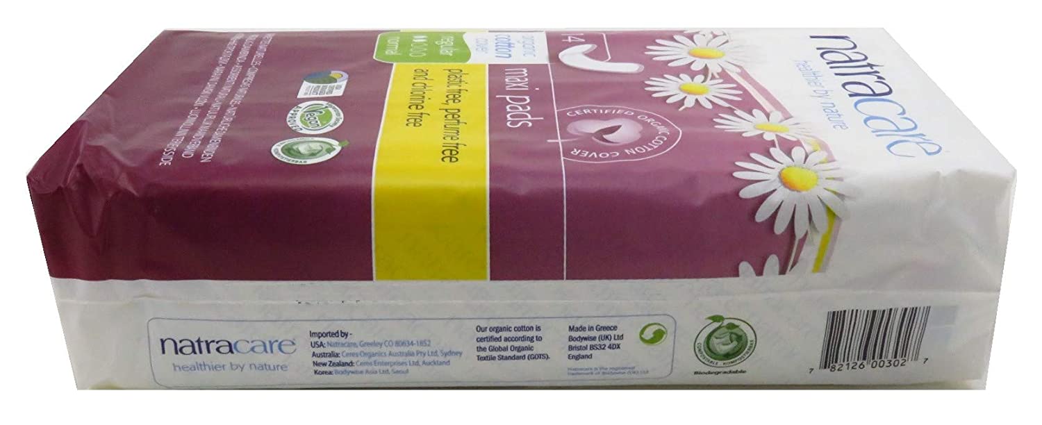 Natracare Organic Cotton Cover Natural Pads, Regular 14 ea (Pack of 2) Natracare