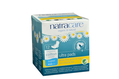 Natracare Organic Cotton Natural Ultra Pads Super with Wings 12 ea Natracare