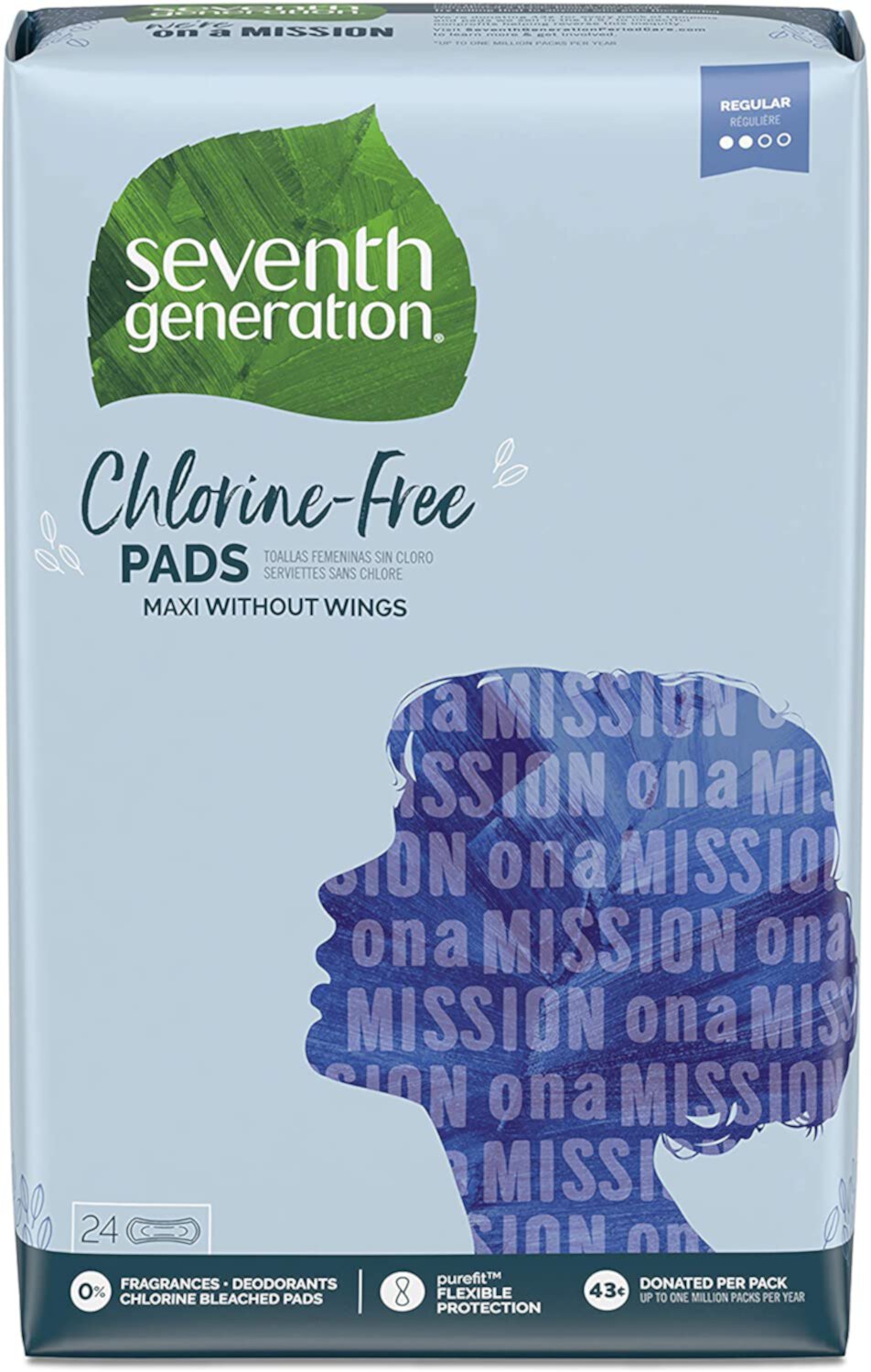 Seventh Generation Maxi Pads, Regular, Free & Clear Chlorine Free, 24 count Seventh Generation