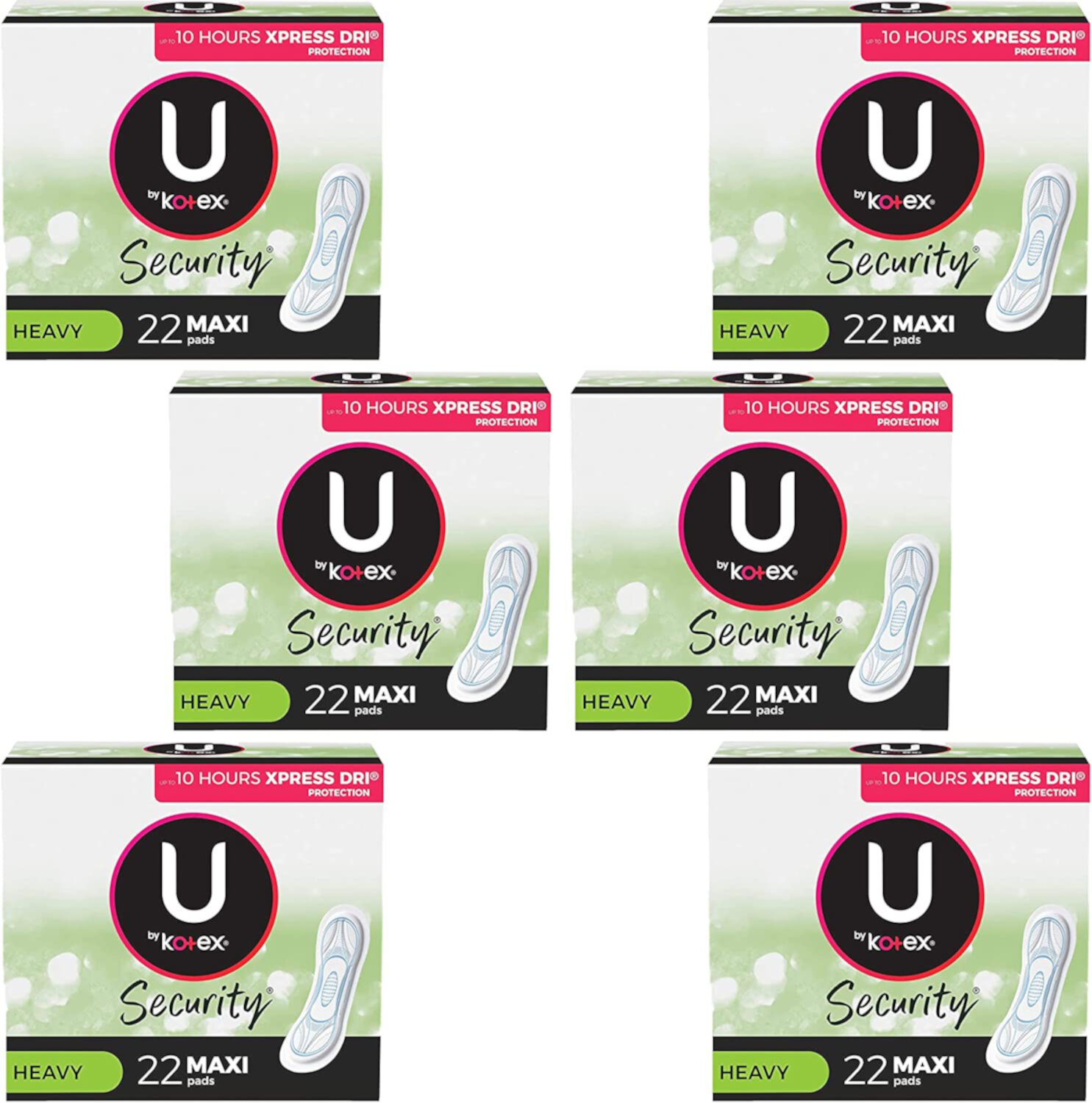 U by Kotex Maxi Pads, Long, Super Unscented 22 ea (Pack of 6) Kotex