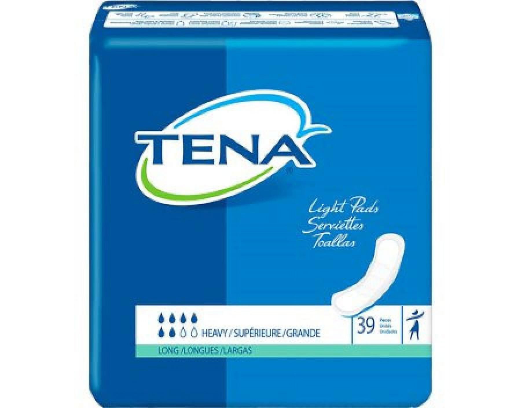 TENA Light Heavy Incontinence Pad, 15 Inch Length, Heavy Absorbency, 117 Count Tena