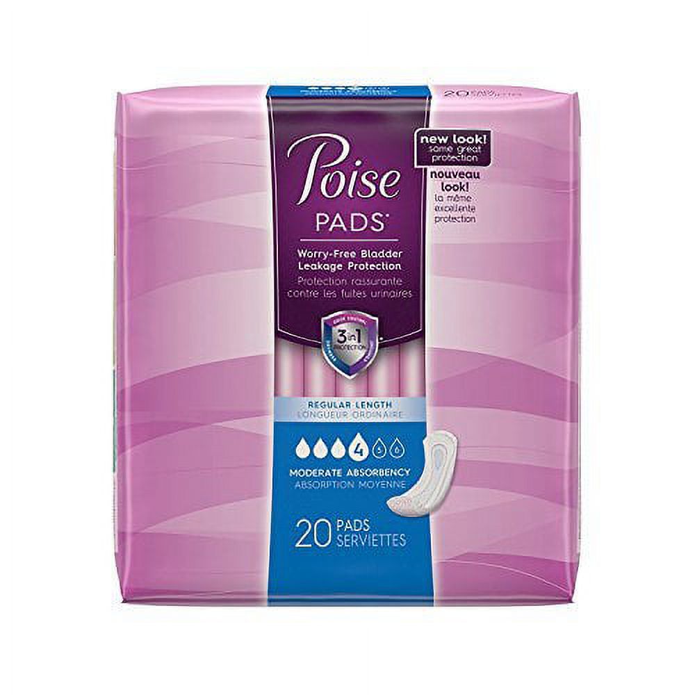 Poise Regular Moderate Pad 20 Pads (Pack of 2) Poise