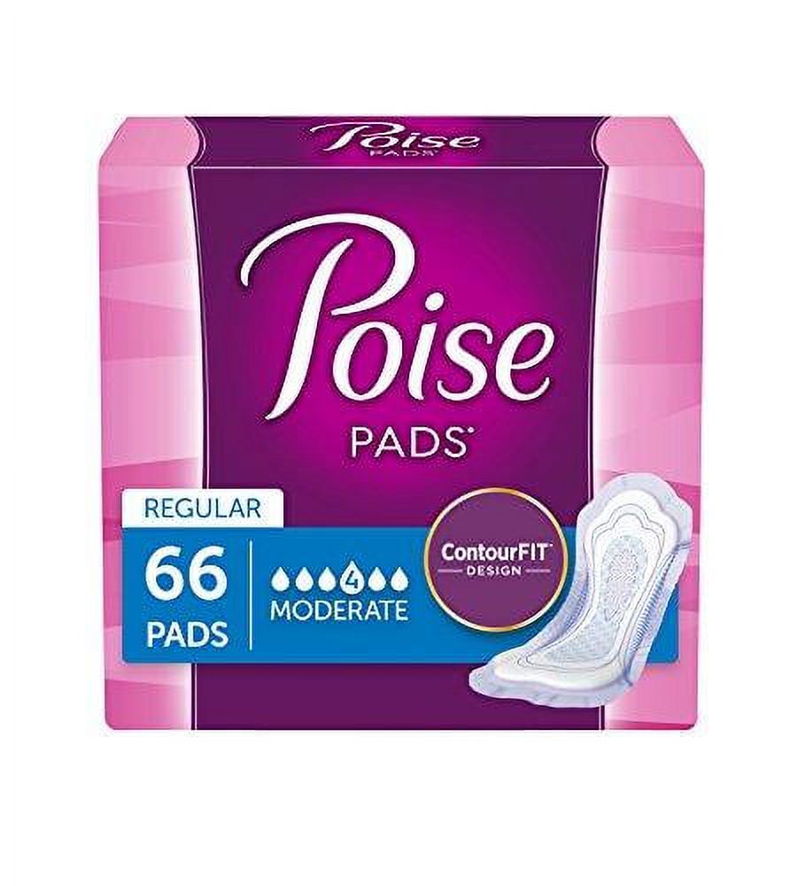 Poise Pads, Regular Length, #4 absorbency 66 Pads Count 2 pack Visit the Poise Store