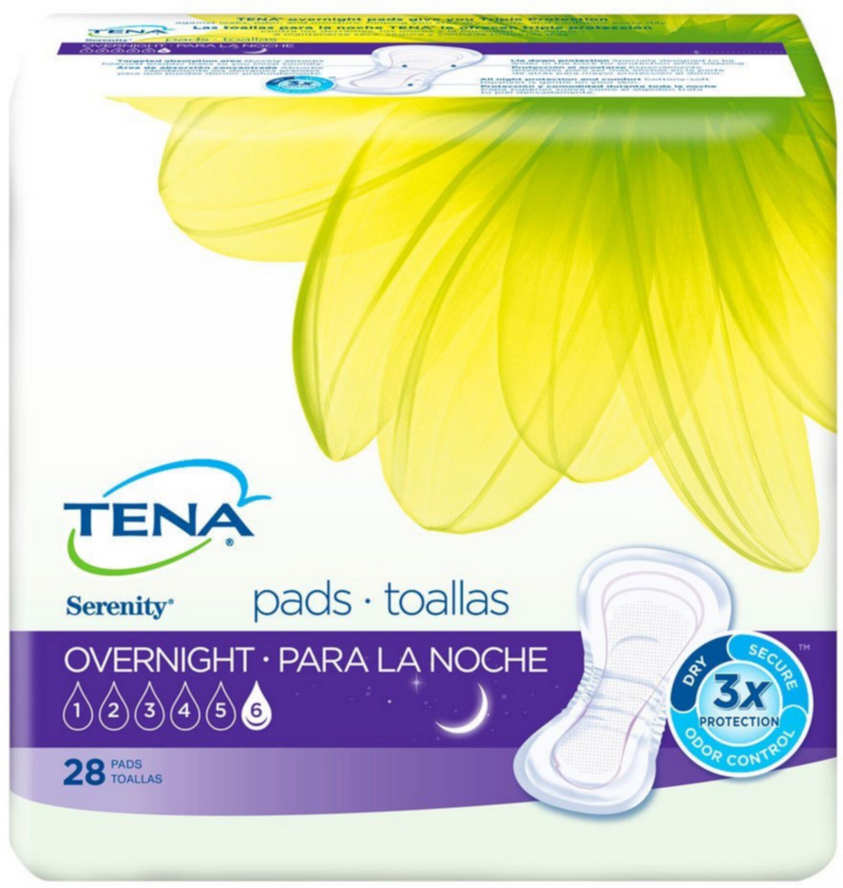 TENA Incontinence Pads for Women, Overnight 28 ea (Pack of 3) Tena