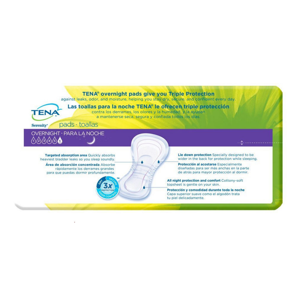 TENA Incontinence Pads for Women, Overnight 28 ea (Pack of 6) Tena