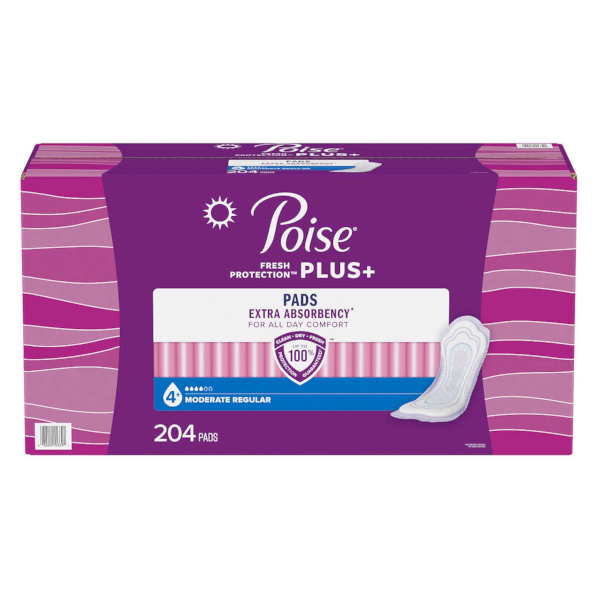 Poise Plus Moderate Absorbency Regular Pads 204 Count Poise