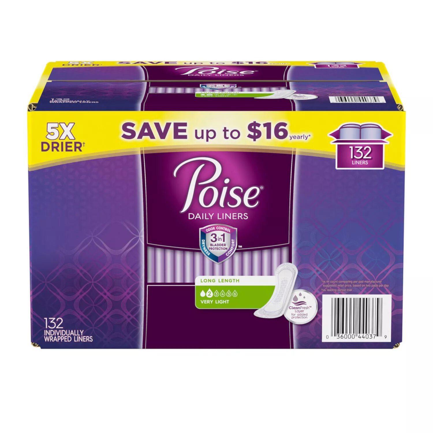 Poise Very Light Absorbency Liner, Long (132 ct.) Poise