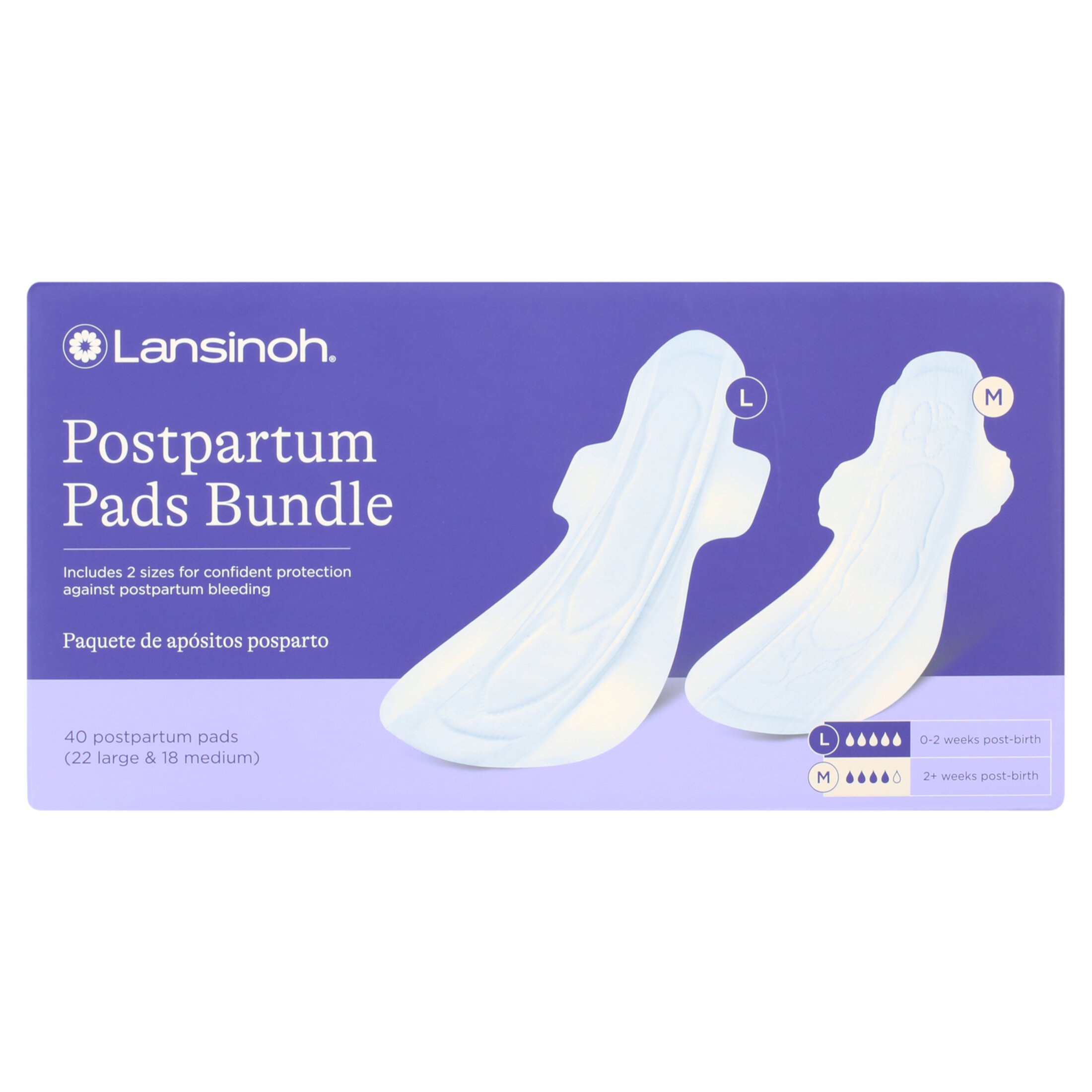 Lansinoh Postpartum Pads Bundle, Extra Absorbent, 40 Ct. Lansinoh