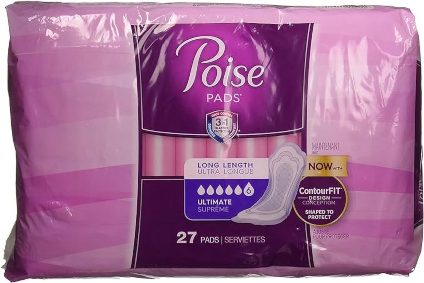 Poise Ultimate Long Pads,27 Count (Pack of 1) Poise