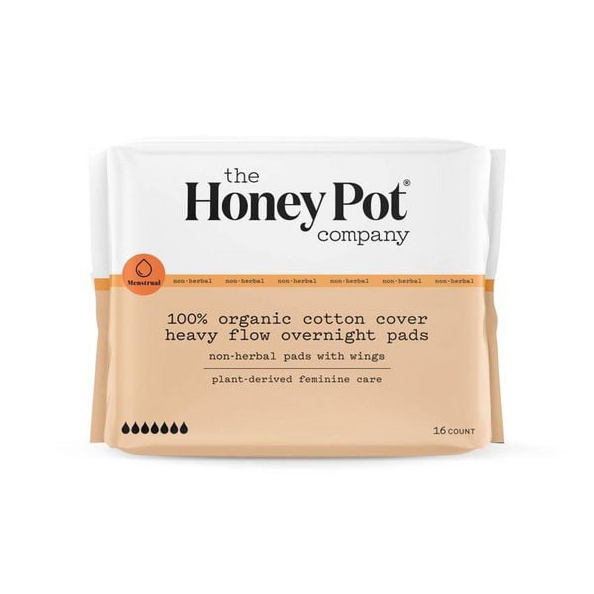 The Honey Pot Company Overnight Heavy Flow Non-herbal Organic Cotton Maxi Pads The Honey Pot Company