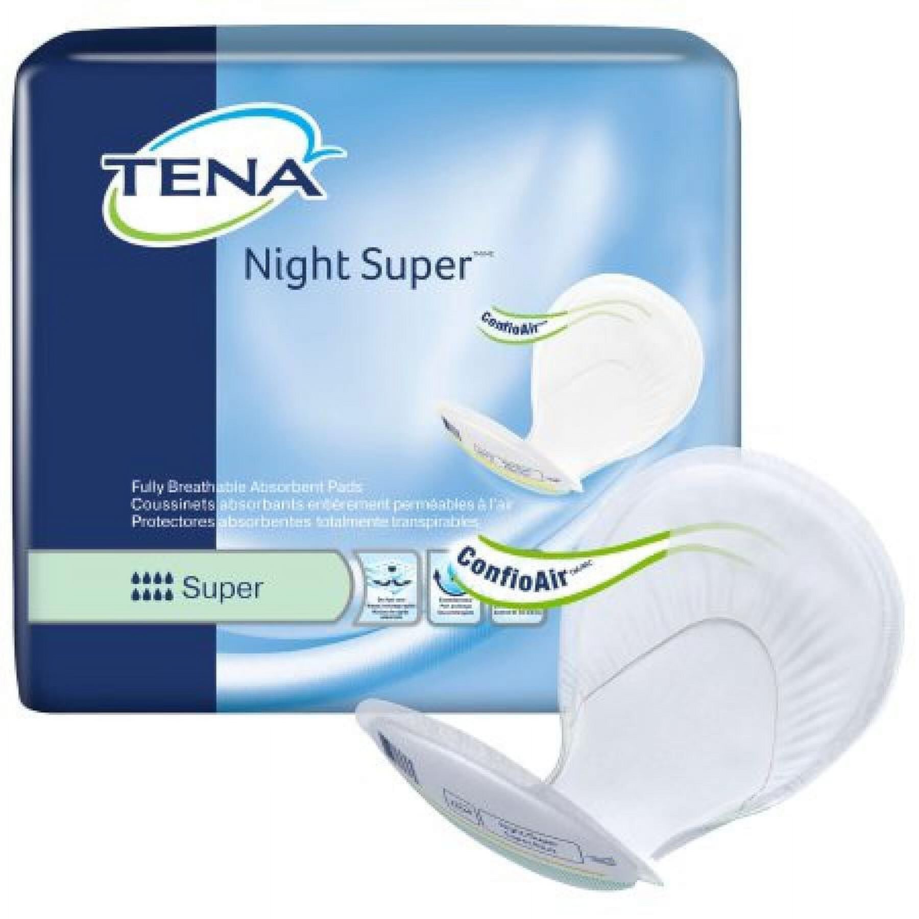 TENA Night Super Pads, Unisex, Heavy Absorbency, One Size Fits Most (27 Inch Length), 24 Count Tena