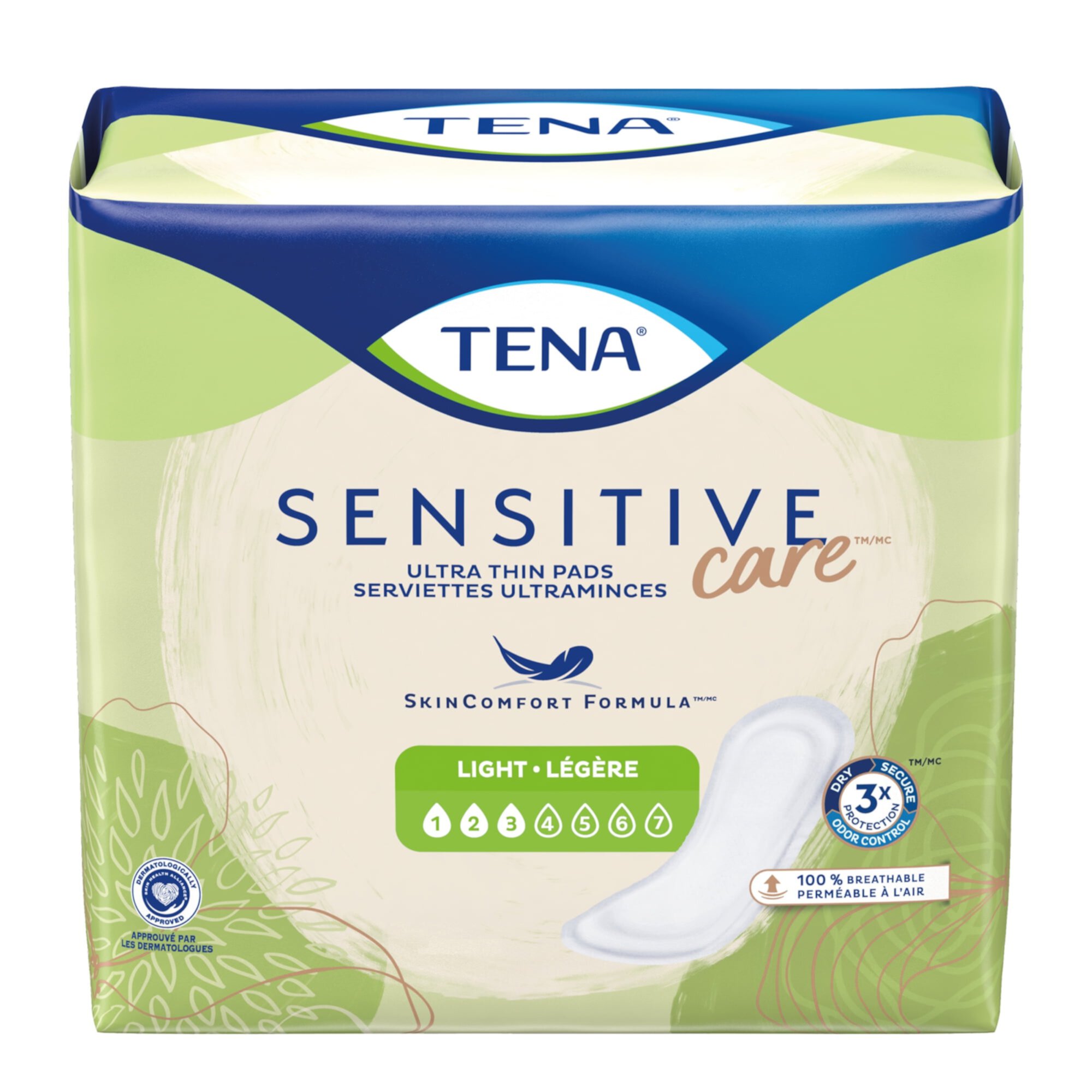 TENA Sensitive Care™ Light, Ultra-Thin, Female Disposable Bladder Control Pads, 24 Count, 6 Packs, 144 Total Tena