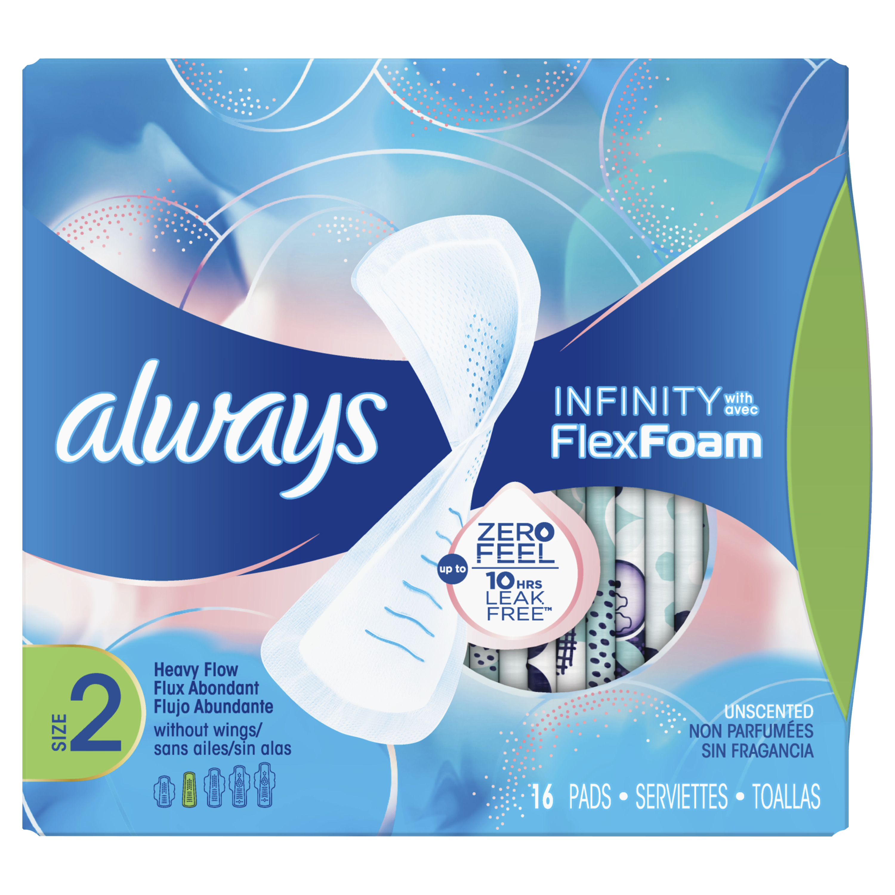 Always Infinity FlexFoam Pads, Unscented, Size 2, 16 Ct Visit the Always Store