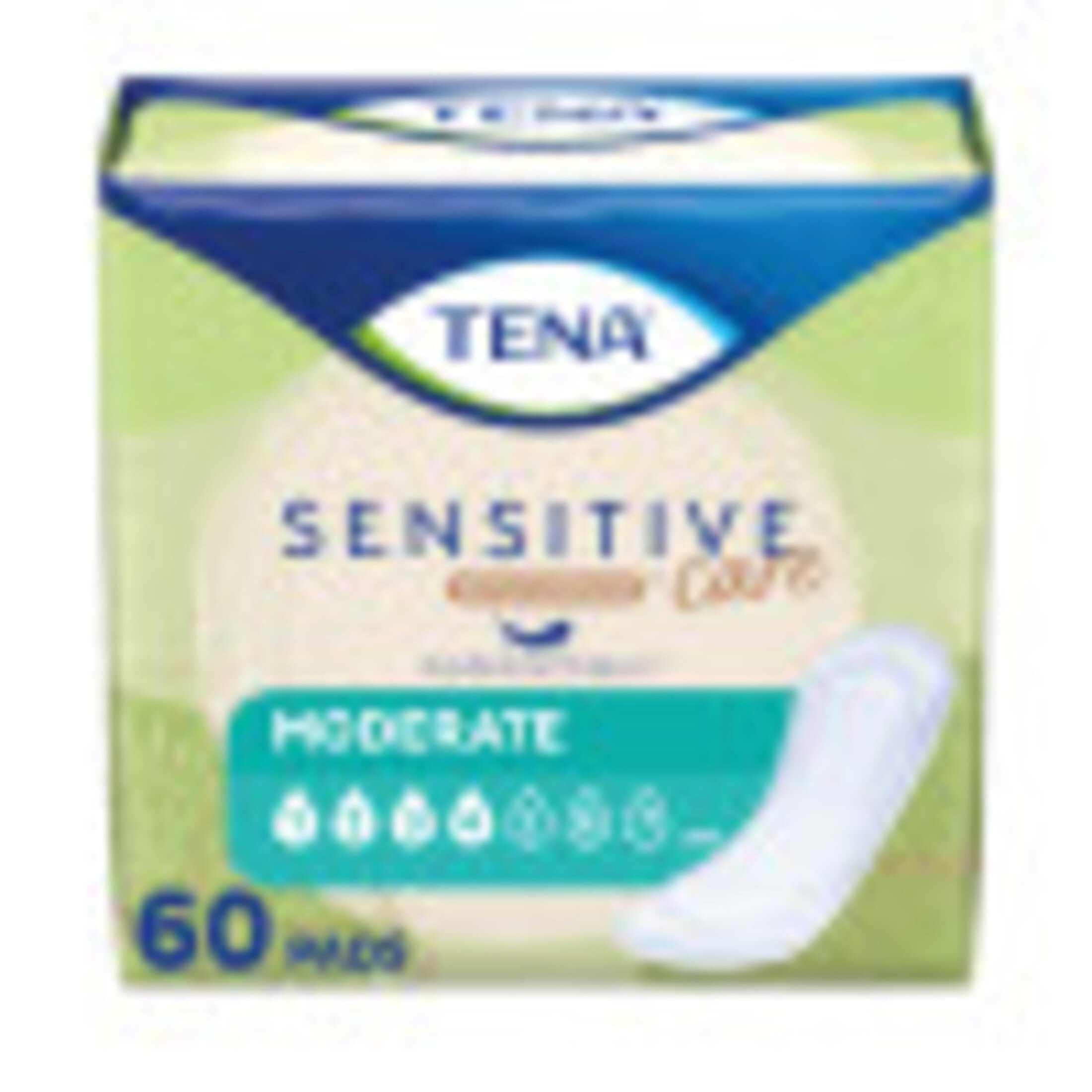 TENA Sensitive Care Extra Coverage Moderate Long Incontinence Pad, 60ct Tena