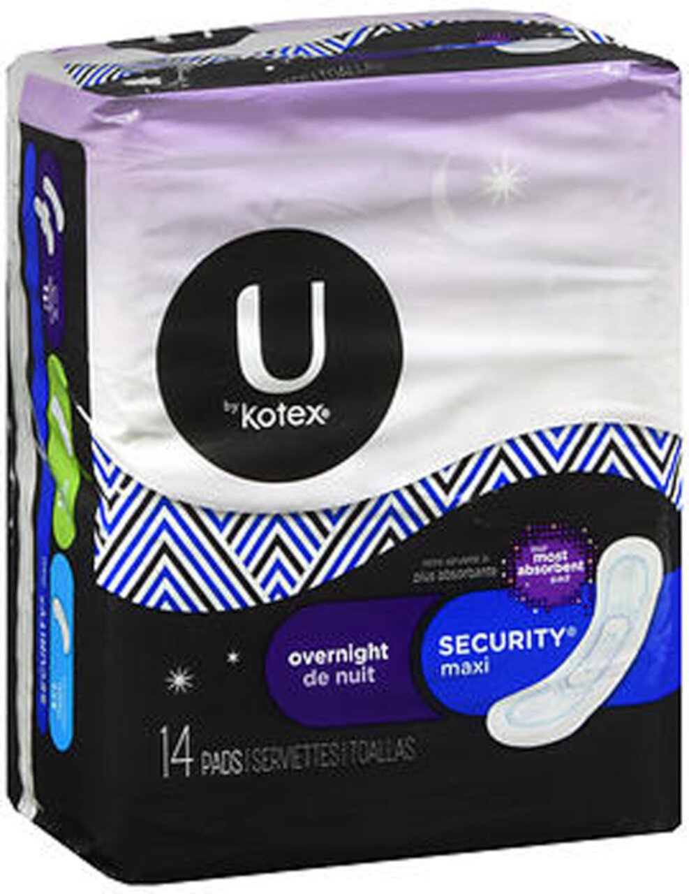 3 Pack - U by Kotex Security Maxi Pads, Overnight 14 ea Kotex