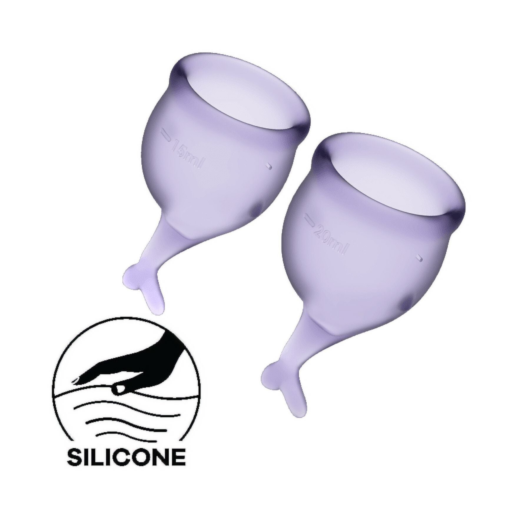 Satisfyer Feel Secure Menstrual Cup - Reusable Period Cup with Removal Stem - Soft, Flexible Body-Safe Silicone, Easy Insertion & Removal - Includes 2 Cup Sizes for All Flows (Dark Green) Satisfyer