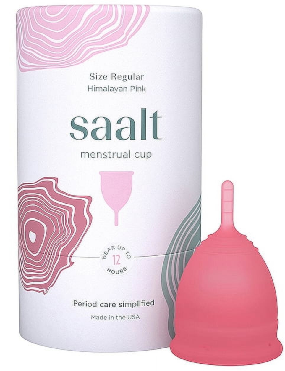 Saalt Menstrual Cup - Tampon & Pad Alternative - Most Comfortable Period Cup - #1 Active Cup - Wear for 12 Hours - Soft, Flexible, Reusable Medical-Grade Silicone (Ocean Blue, Small) Saalt