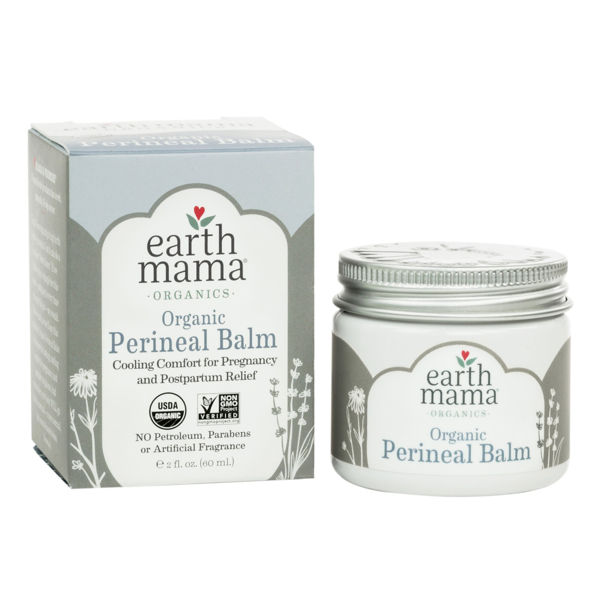 Earth Mama Organic Perineal Balm "Down There" Care for Pregnancy and Postpartum, 2 fl oz Earth Mama