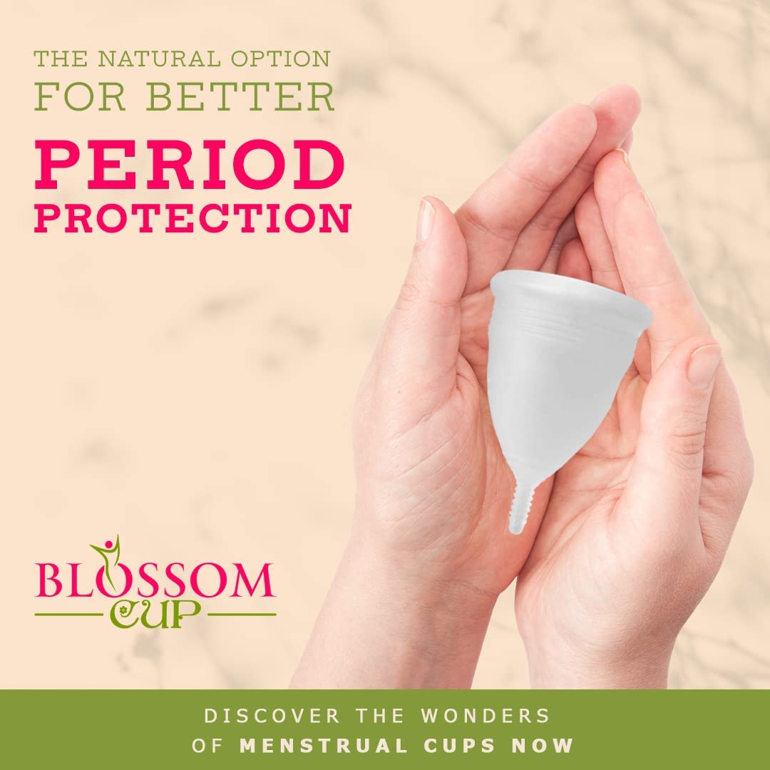 Blossom Menstrual Cup, Reusable Silicone Cup (Small Blue) Blossom menstrual cup