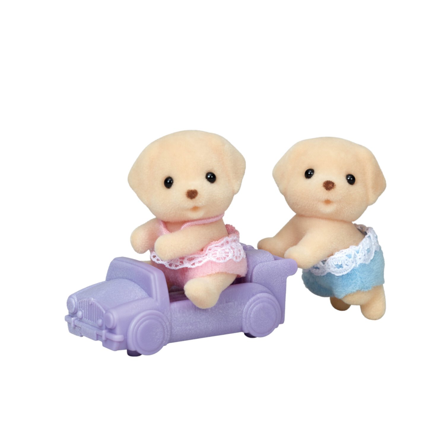 Calico Critters Yellow Labrador Twins, Set of 2 collectible Doll Figures with Pushcart Accessory Calico Critters