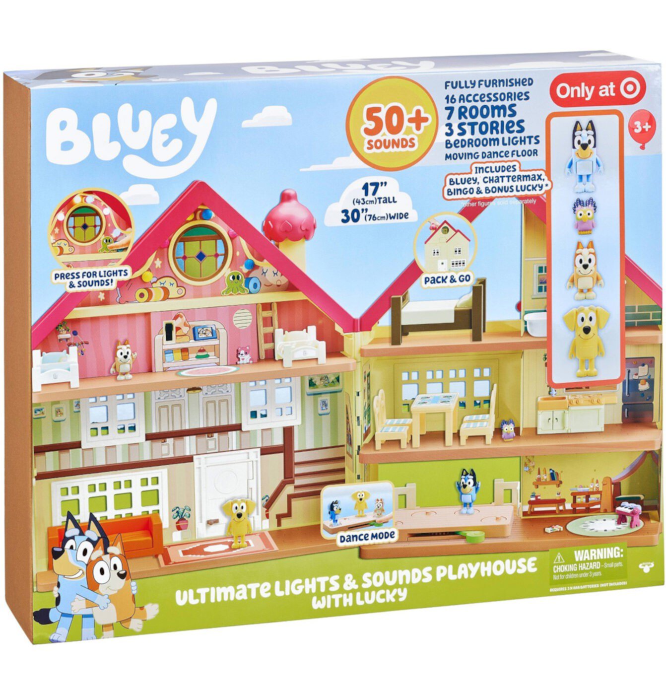 Bluey Ultimate Lights & Sounds Playhouse with Lucky Playset Bluey