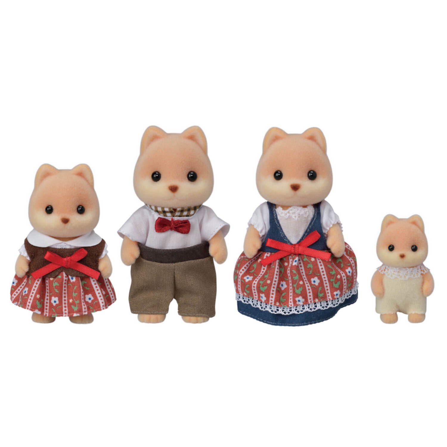 Calico Critters Caramel Dog Family, Set of 4 Collectible Doll Figures Calico Critters