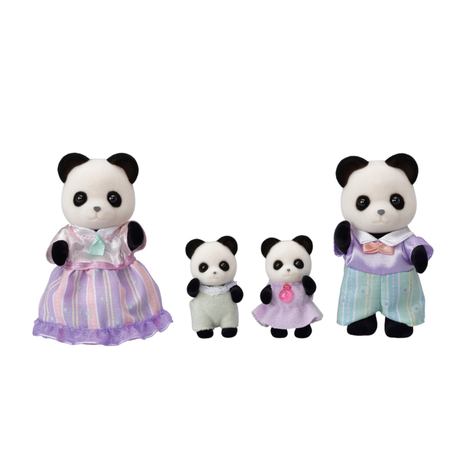 Calico Critters Pookie Panda Family, Set of 4 Collectible Doll Figures Calico Critters