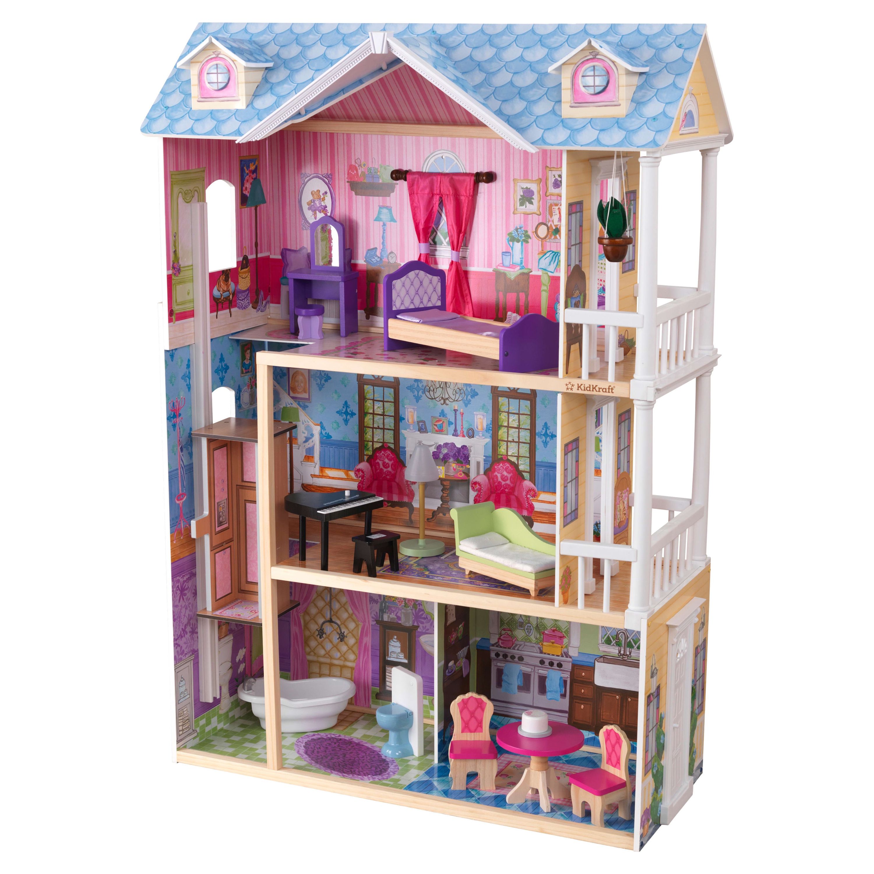 KidKraft My Dreamy Wooden Dollhouse with 14 Accessories KidKraft