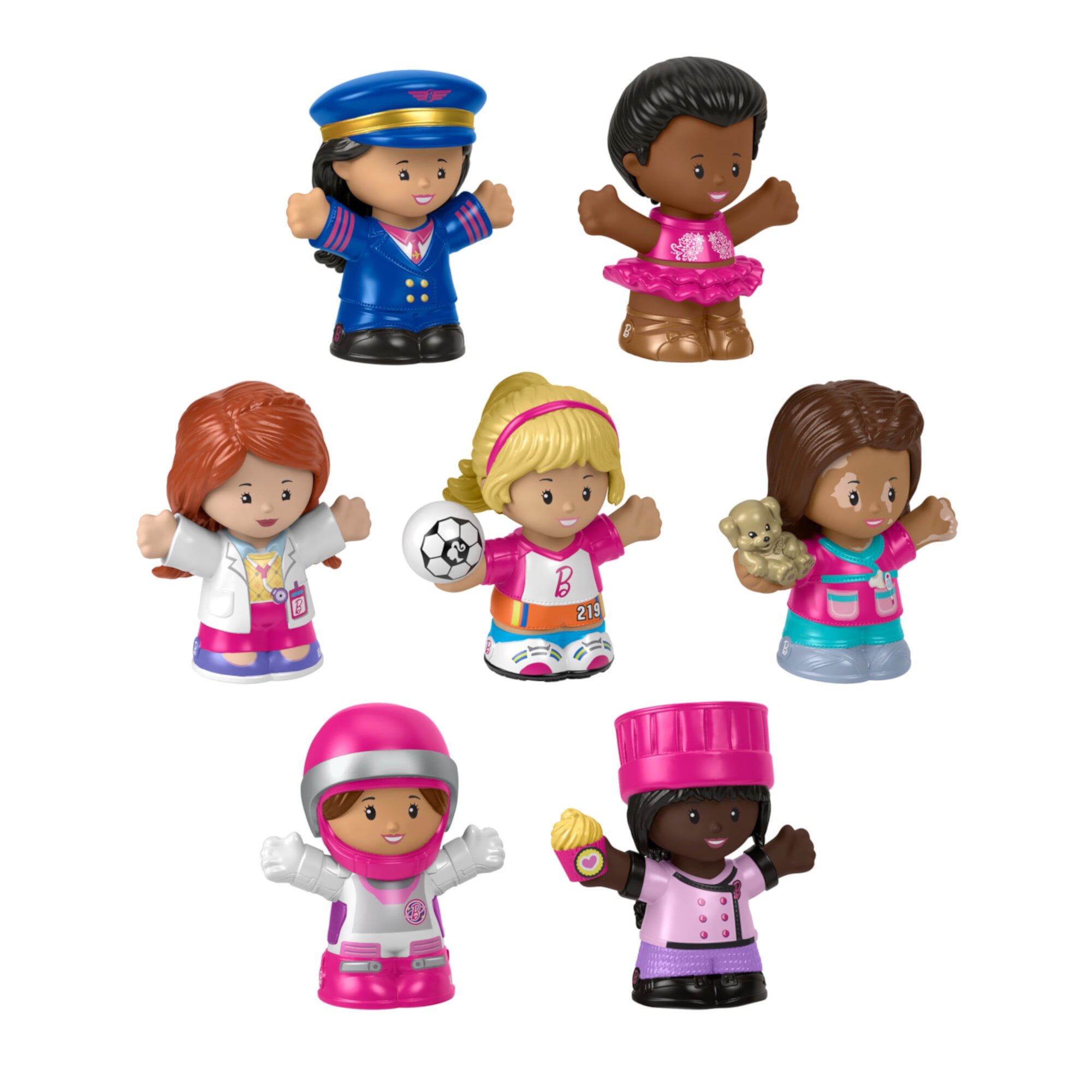 Fisher-Price Little People Barbie You Can Be Anything Figure Pack, 7-Piece Toddler Toy Little People