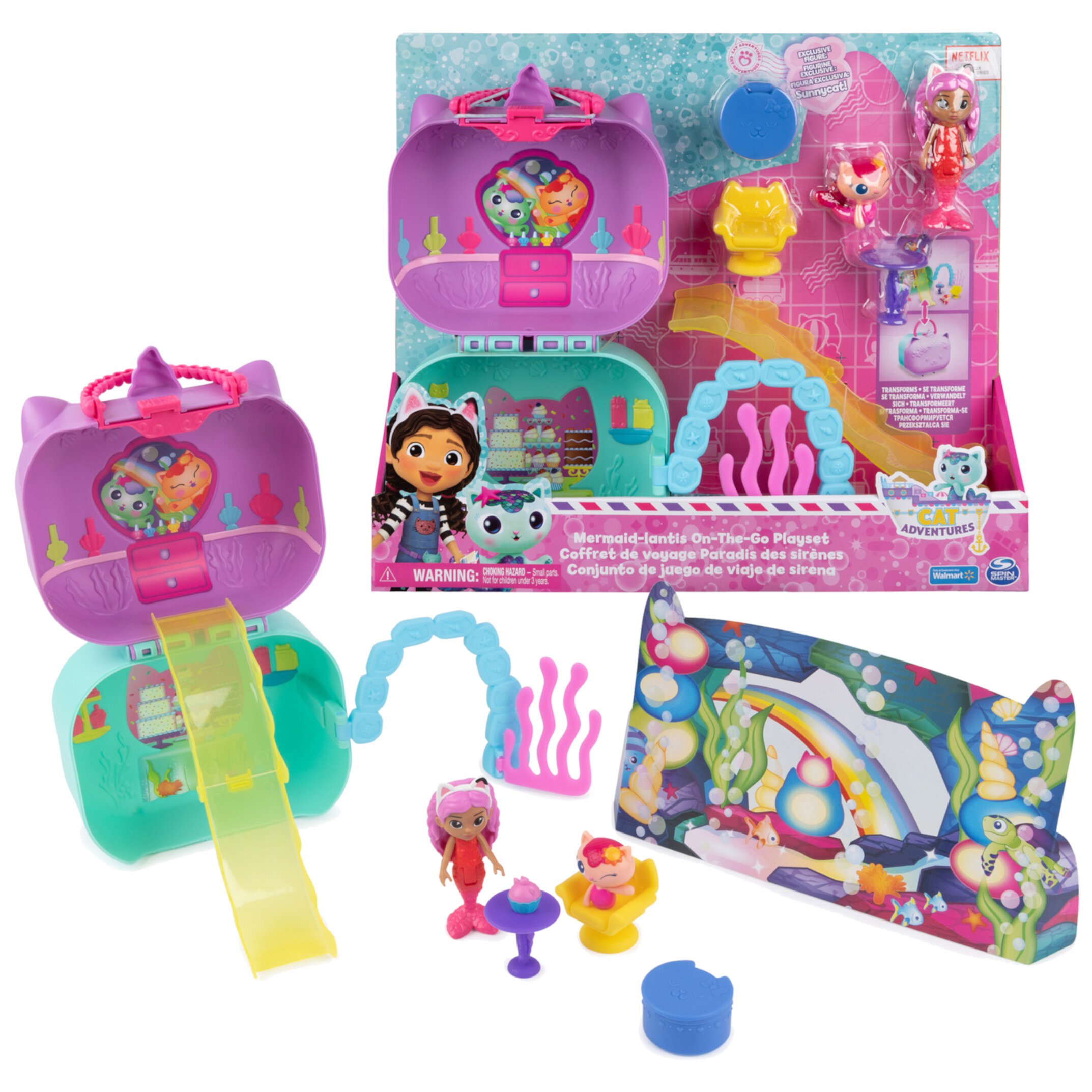 Gabby’s Dollhouse, Mermaid-lantis On-The-Go Playset Gabby's Dollhouse