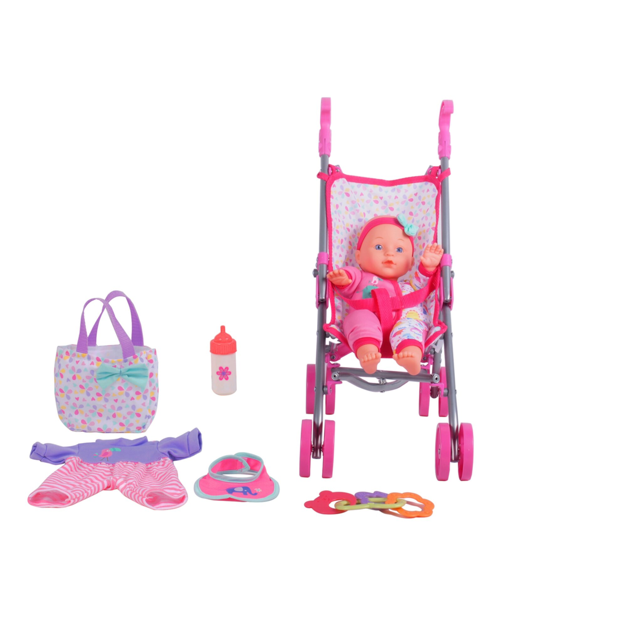 Dream Collection, Baby Doll Care Gift Set with Stroller - Lifelike Baby Doll and Accessories for Realistic Pretend Play, Posable Soft Toy - 12” DREAM COLLECTION