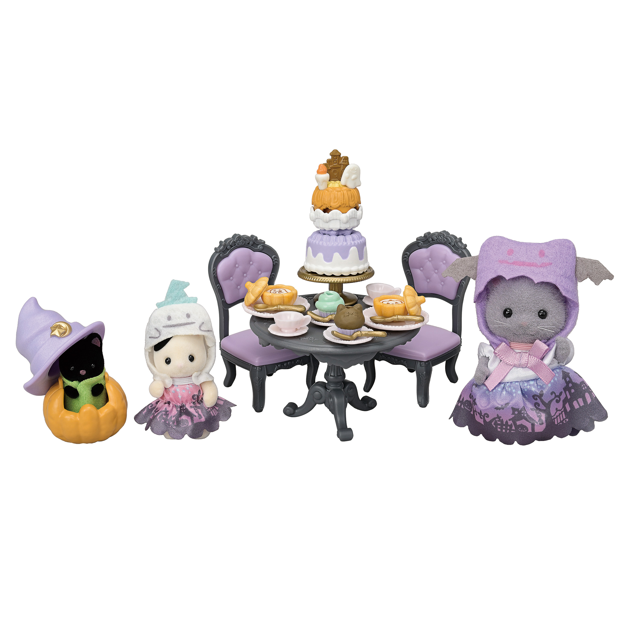 Calico Critters Halloween Surprise Party Set, Dollhouse Playset with Figures and Accessories Calico Critters