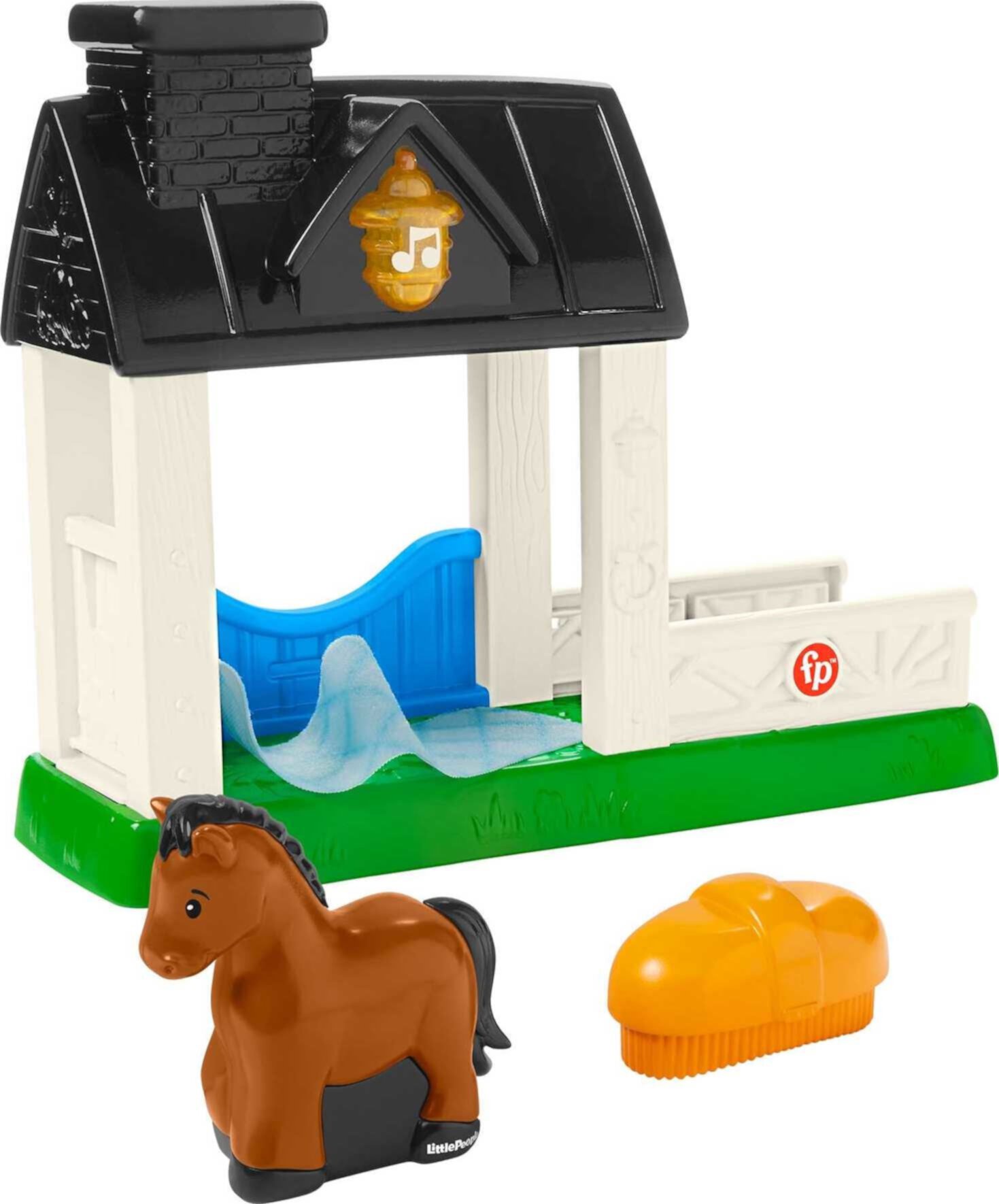 Fisher-Price Little People Stable Toddler Playset with Horse Figure, Light & Sounds, 4 Pieces Little People