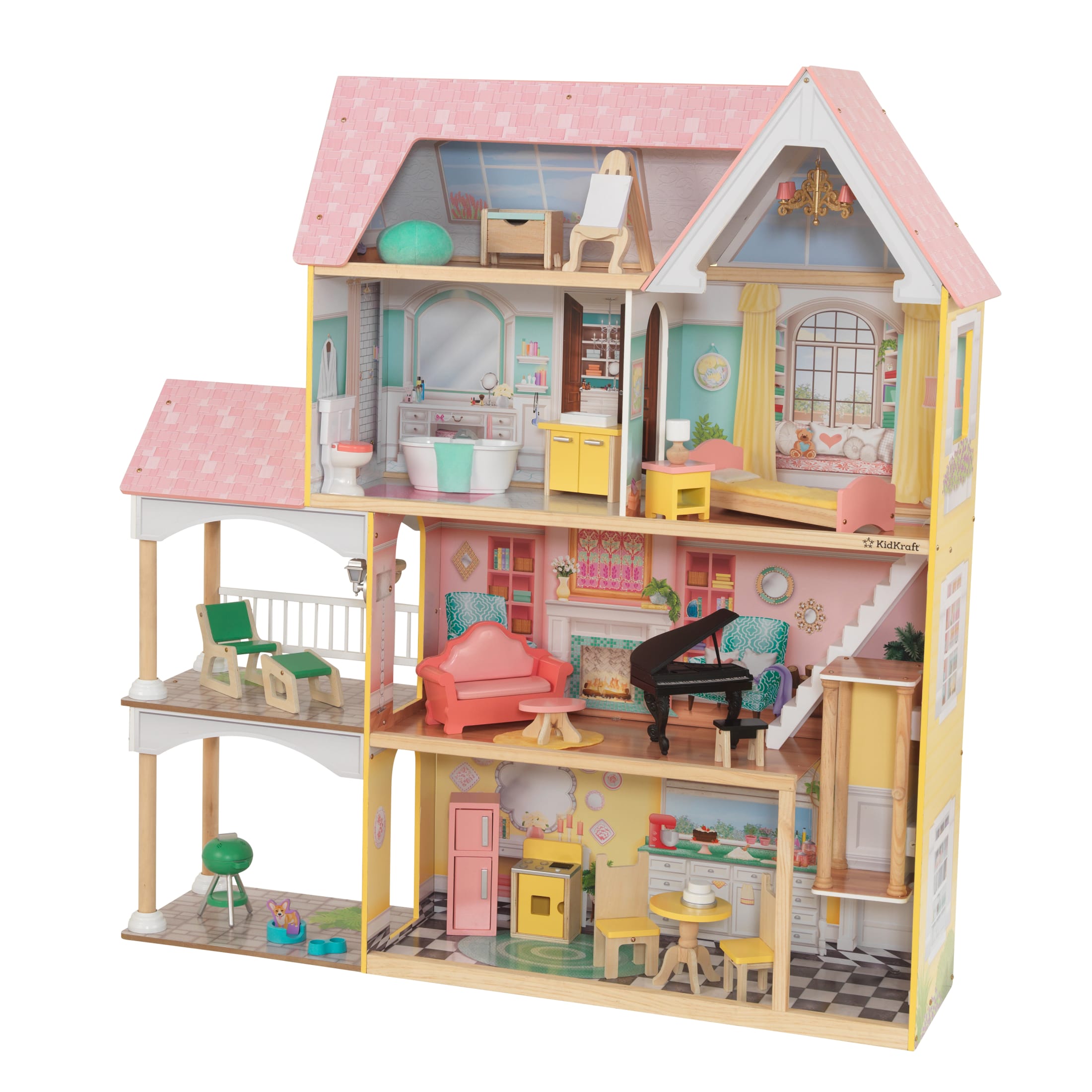 KidKraft Lola Mansion Wooden Dollhouse with 30 Accessories KidKraft