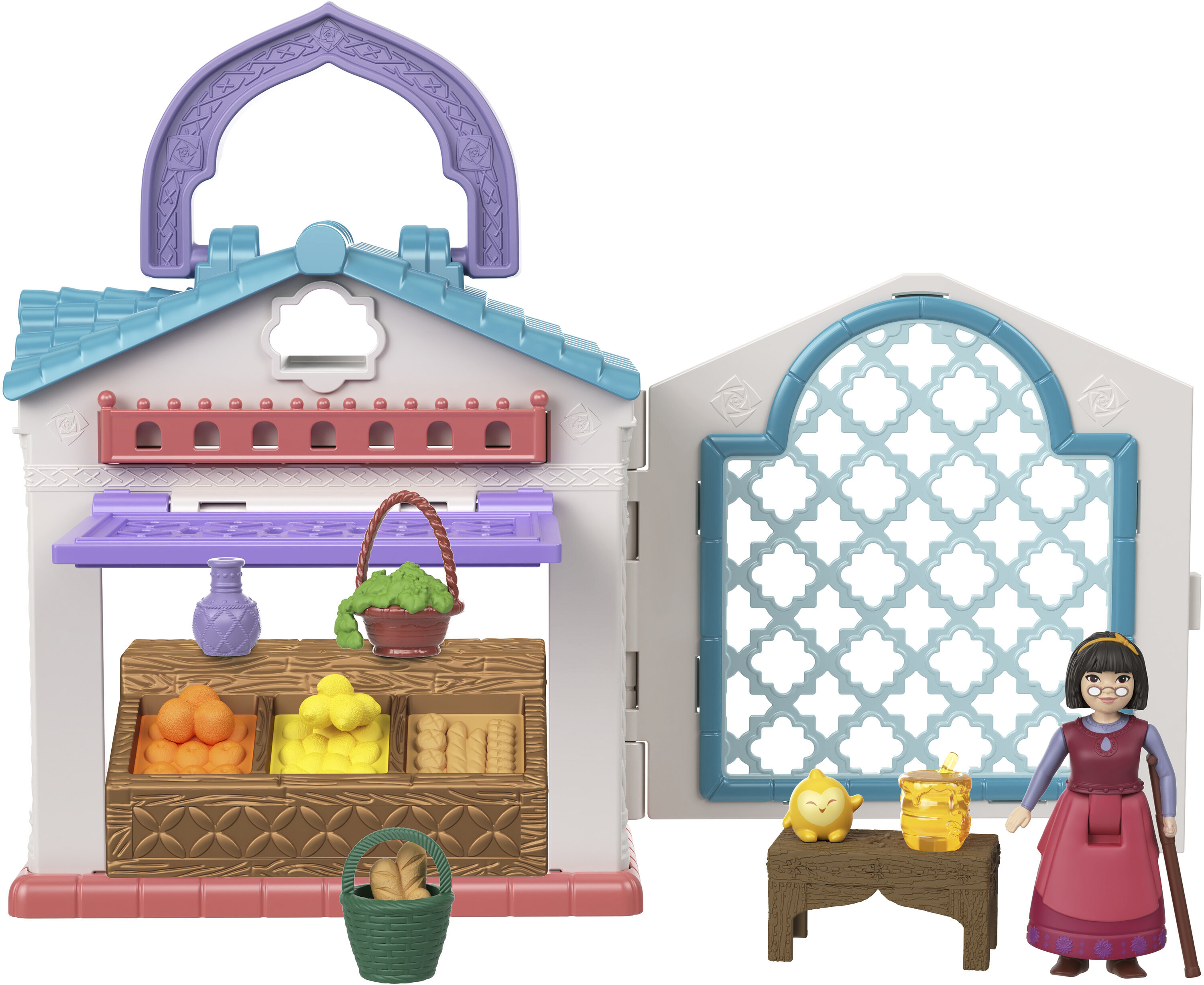 Disney’s Wish Dahlia’s Rosas Marketplace Playset, Dahlia Micro Doll, Star Figure & 9 Accessories Wish