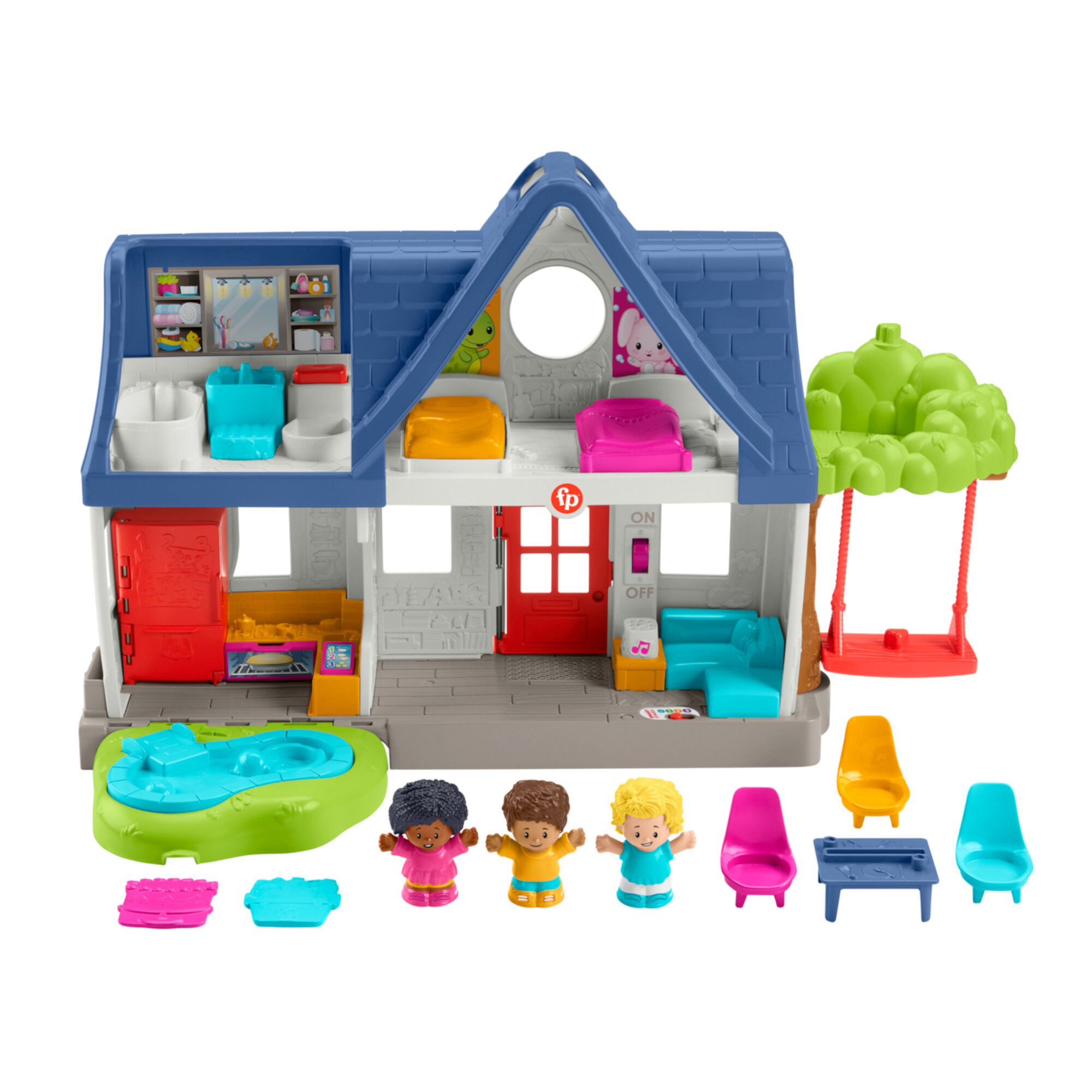 Fisher-Price Little People Friends Together Play House Toddler Learning Playset, 10 Pieces Little People