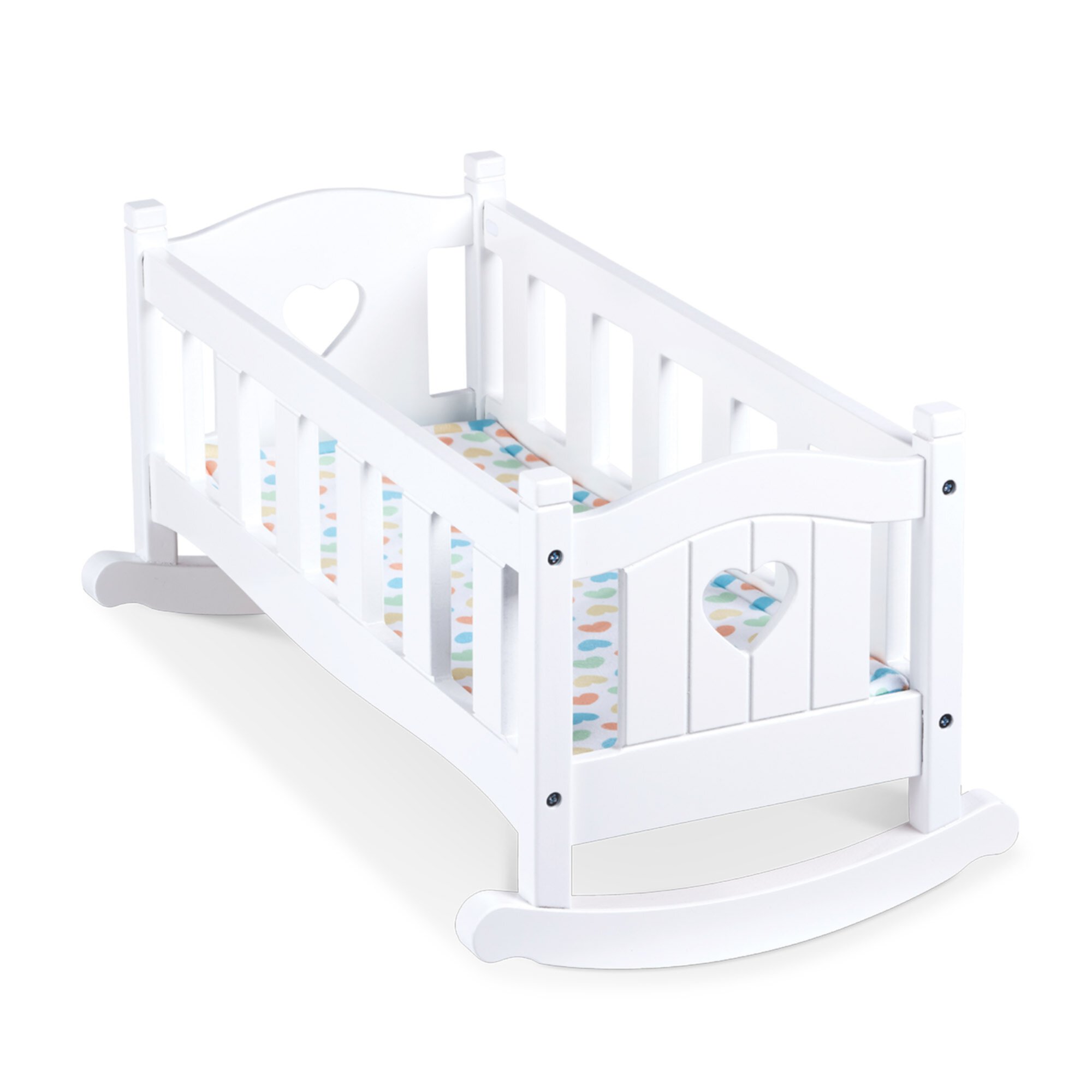 Melissa & Doug Mine to Love Wooden Play Cradle for Dolls, Stuffed Animals - White Melissa & Doug