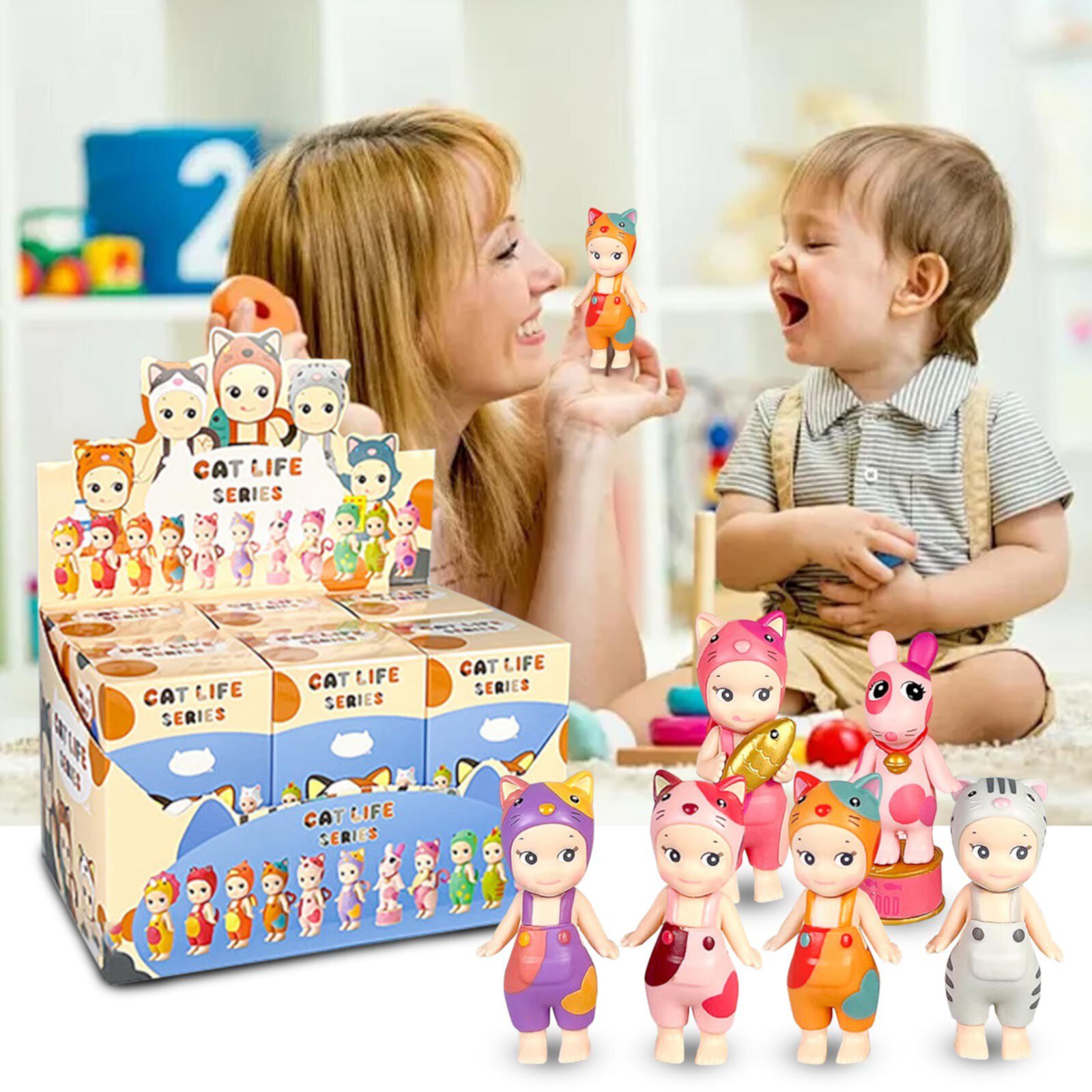 Big Sale! 6Pcs Sonny Angel HIPPERS Mini Cat Series, Original Mini Figure/Limited Edition - 1 Assorted Box - Cute Phone Accessories, Christmas Birthday Gifts for Kids, Boys, Girls BDDVIQNN