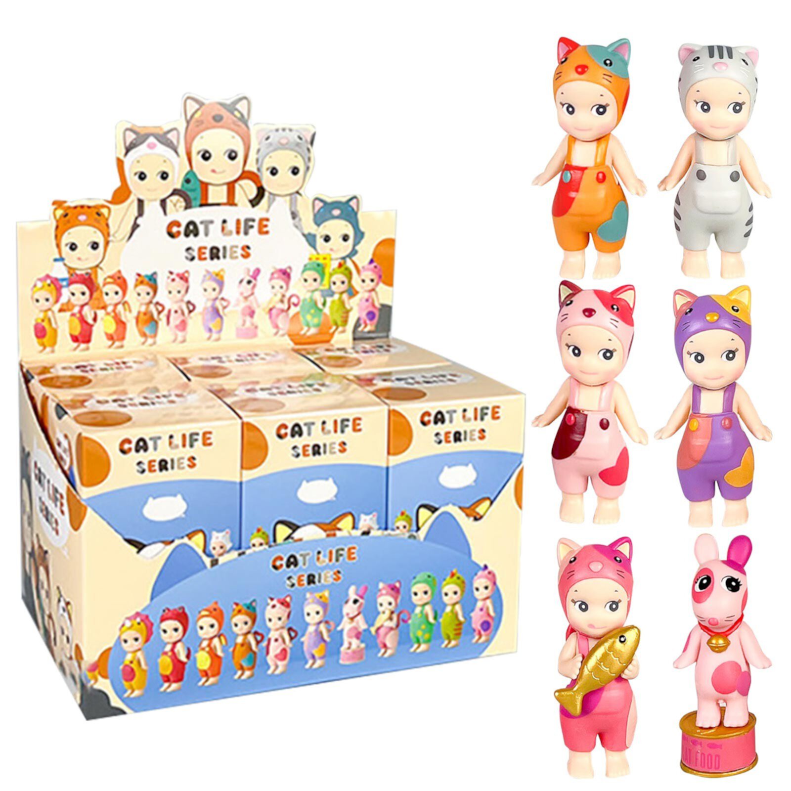 Sonny Angel HIPPERS Mini Cat 6-Piece Set - Adorable Car Decoration & Phone Accessory - Cuteness Overload with Collectible Figurines Clearance Sale! BDDVIQNN