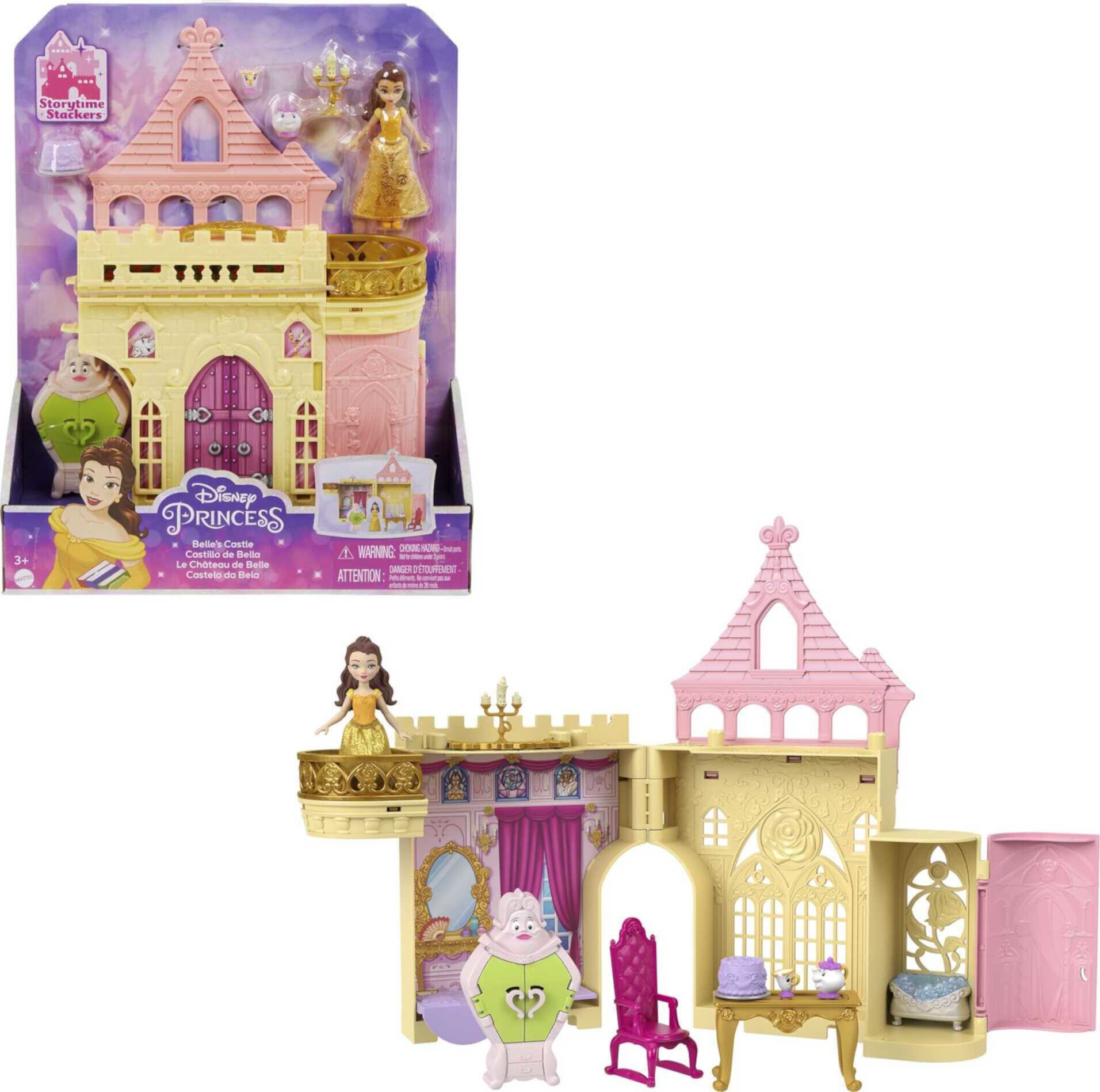 Disney Princess Belle Storytime Stackers Castle Doll House with Small Doll, 4 Friends & 3 Accessories Disney Princess