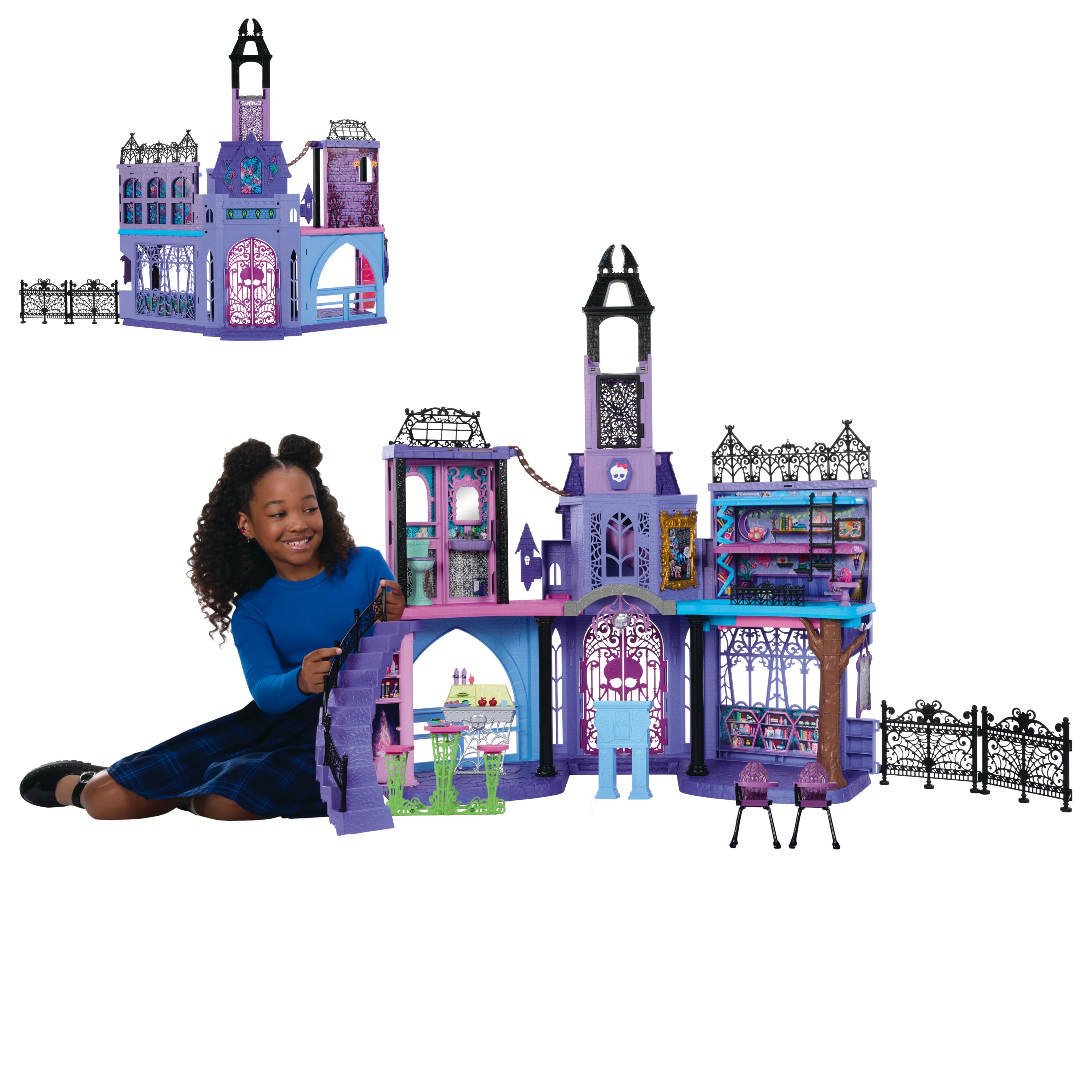 Monster High Haunted High School Doll House with 35+ Pieces of Furniture and Accessories Monster High