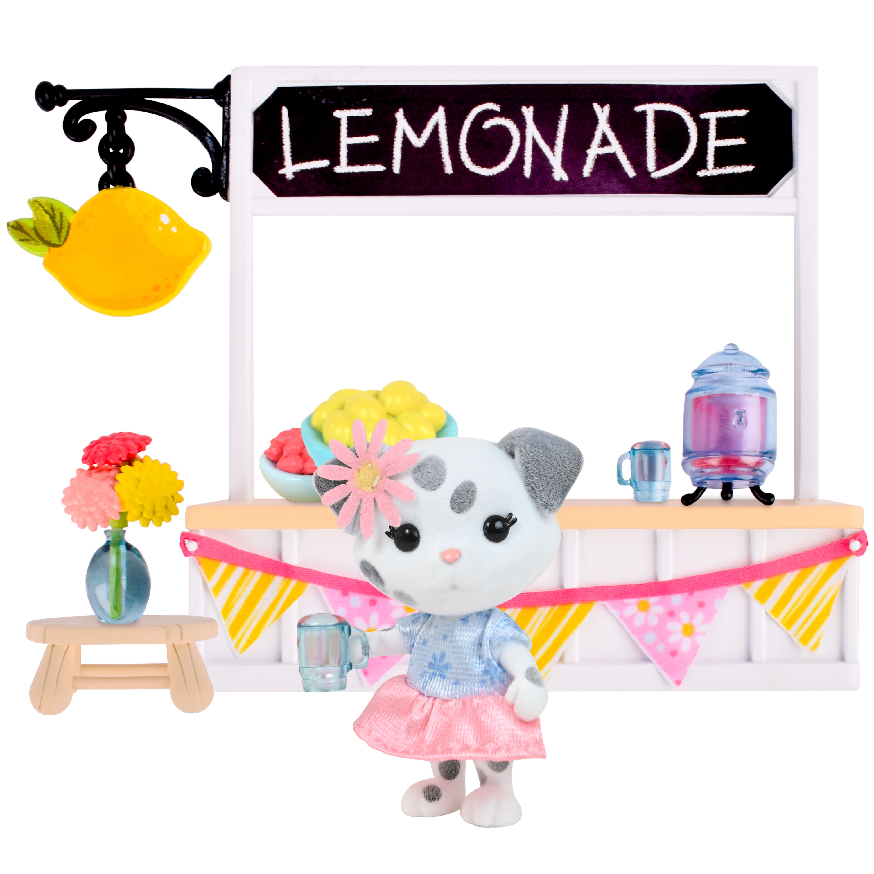 Honey Bee Acres Sweet & Sour Lemonade Stand Playset with Dog Figure, 9 Piece, Ages 3+ Honey Bee Acres