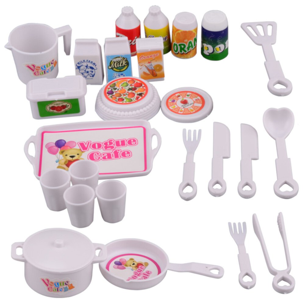 Dollhouse Miniature Kitchen Accessories Food & Tableware Set for Barbie Doll Toys Generic