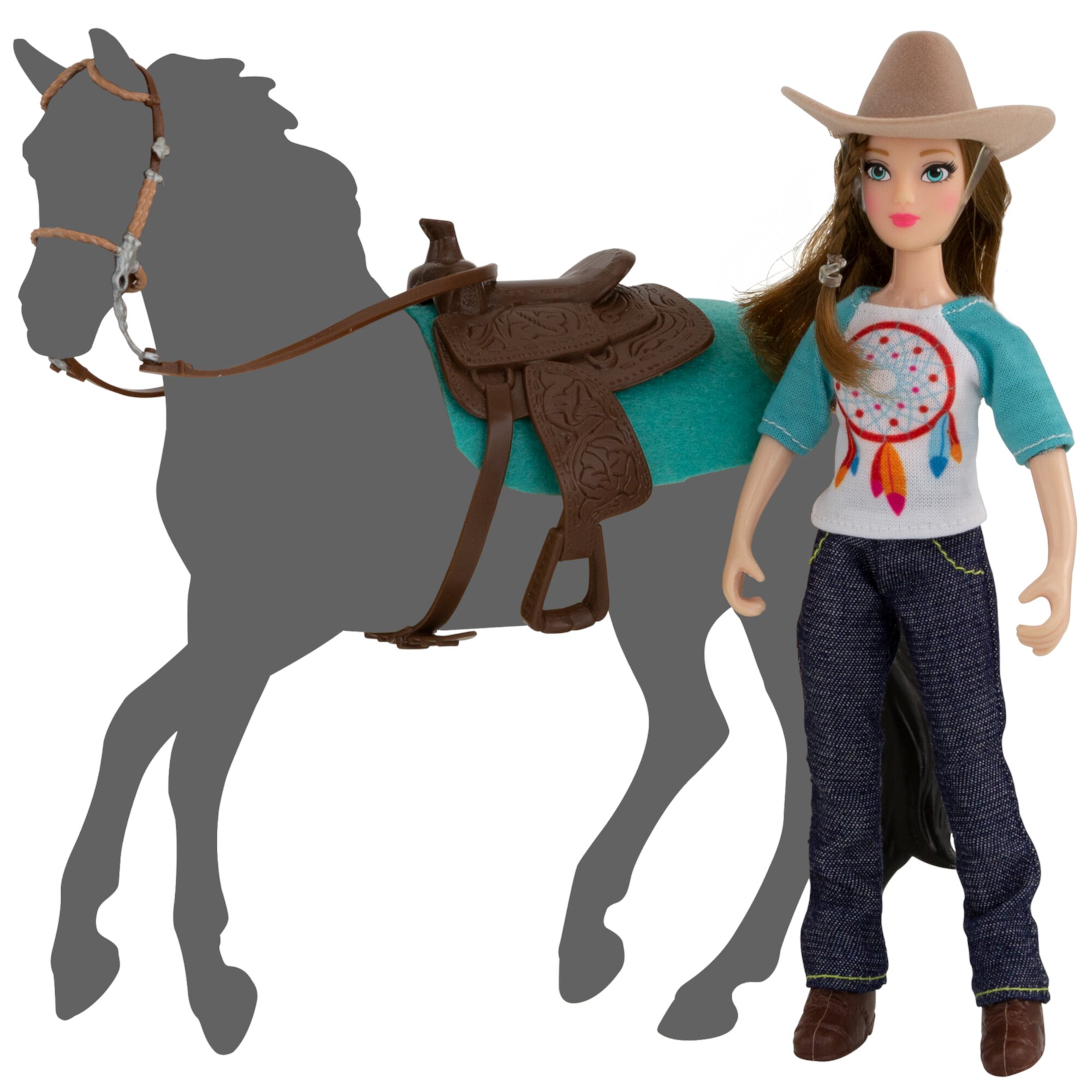 Breyer Classics Freedom Series Natalie Cowgirl Doll and Accessory 5 Piece Set - 1:12 Scale BREYER