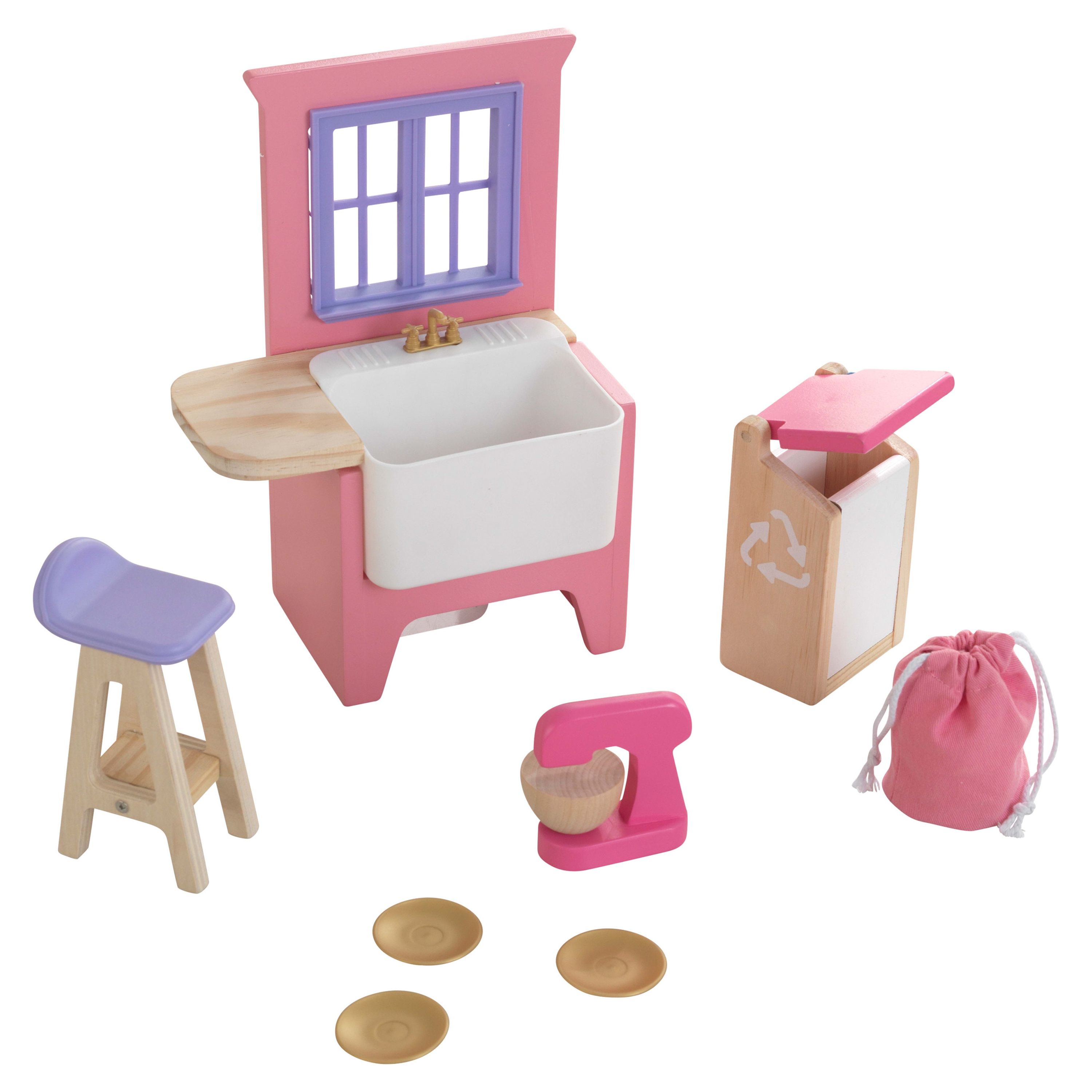 KidKraft Dollhouse Accessory Pack: Kitchen Upgrade Doll Furniture Set KidKraft