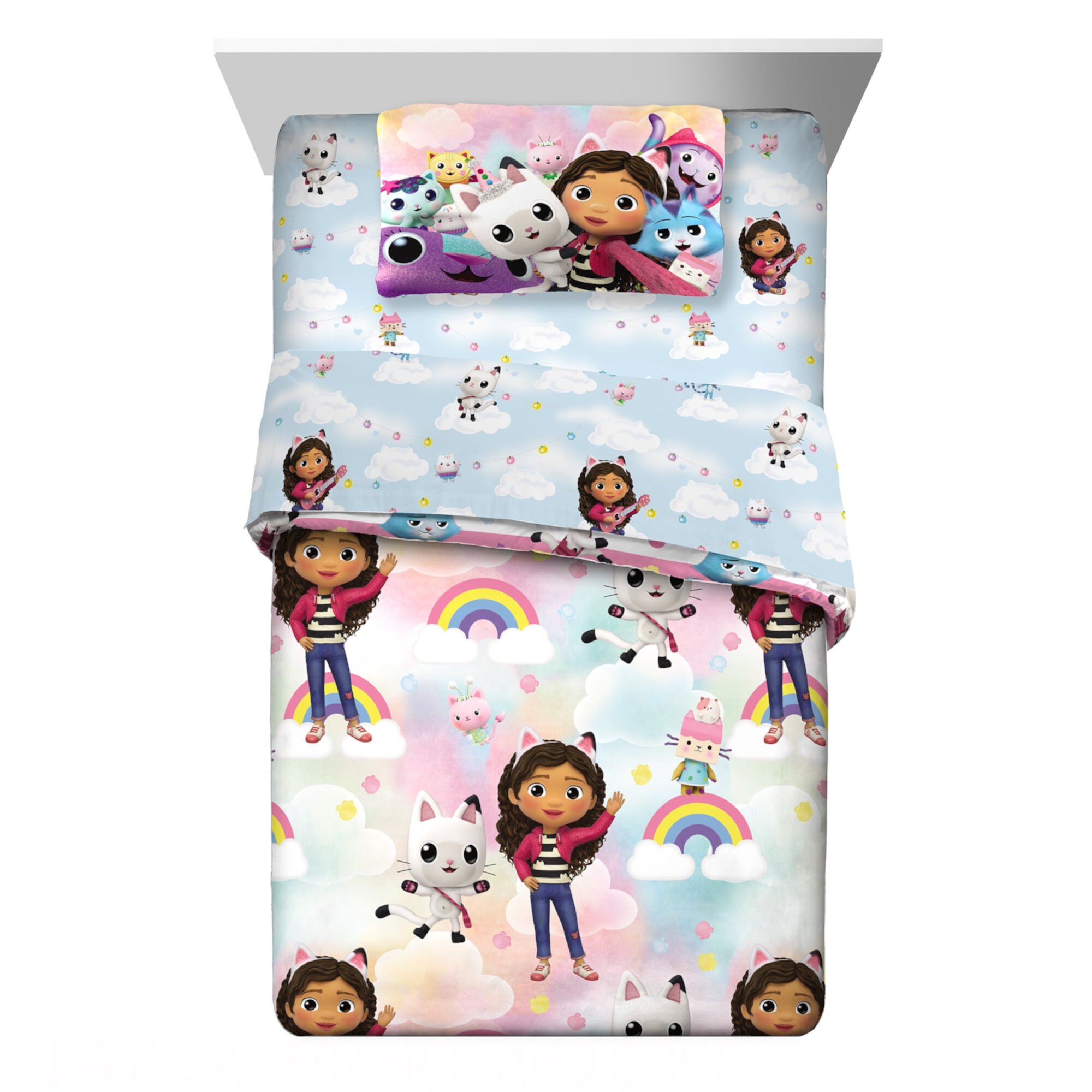 Gabby's Dollhouse Kids Twin Bed in a Bag, Comforter Sheet Set and Bonus Tote Gabby's Dollhouse