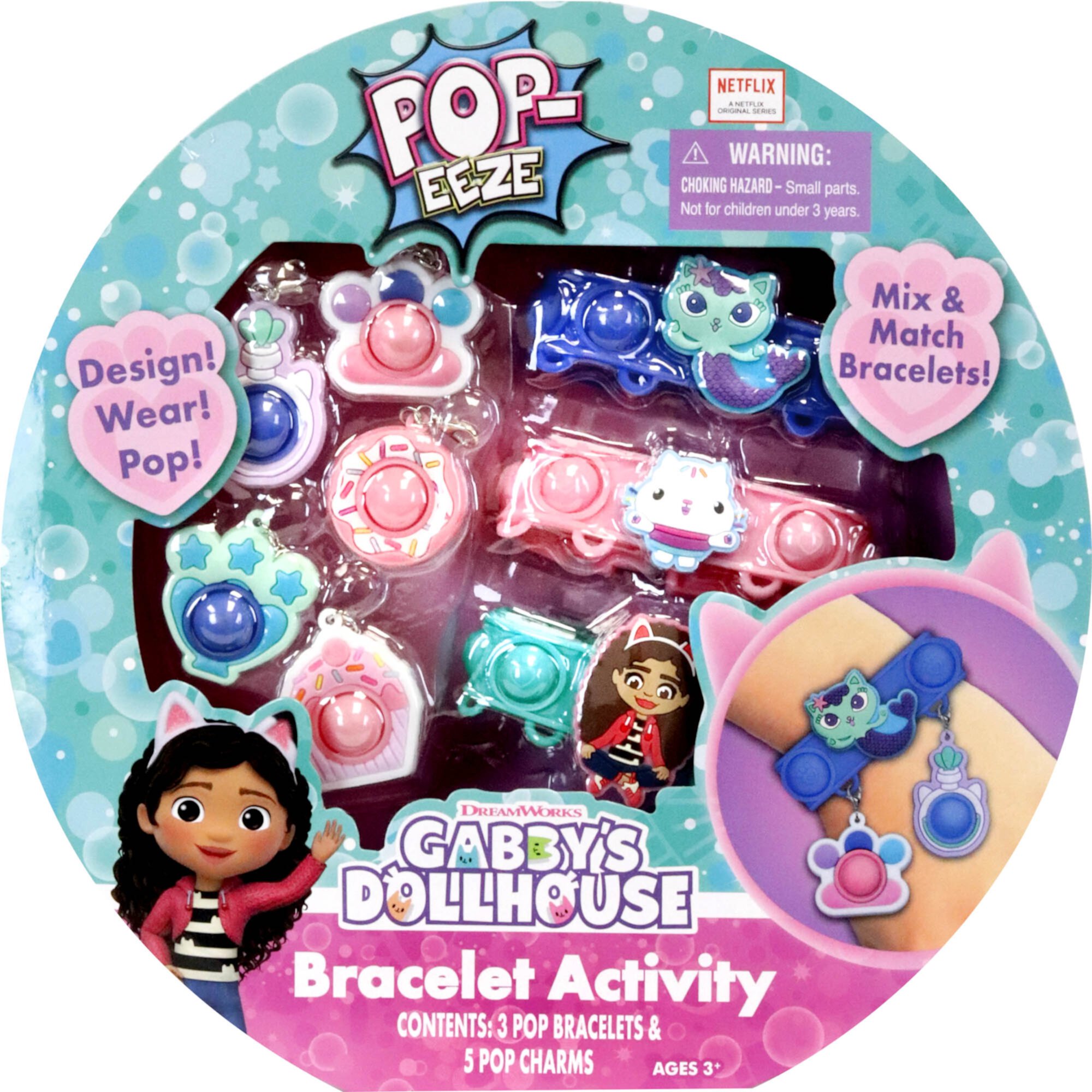 Pop-Eeze: Bracelet Activity Set - Gabby's Dollhouse - Jewelry Set, Popping Sensory Fun, Ages 3+ Gabby's Dollhouse