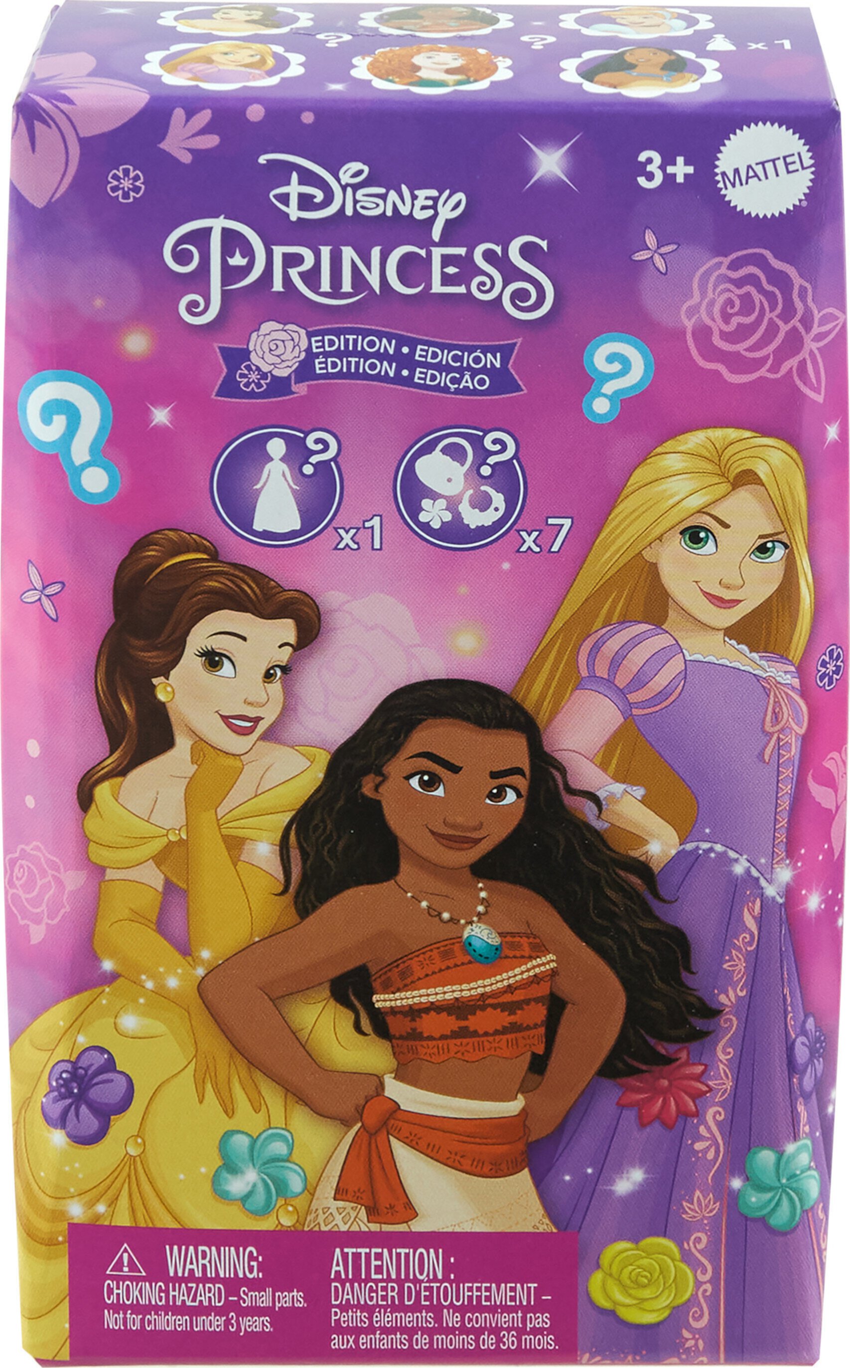 Disney Princess Pop & Play Surprise Dolls & 7 Pieces, Flower Series Disney