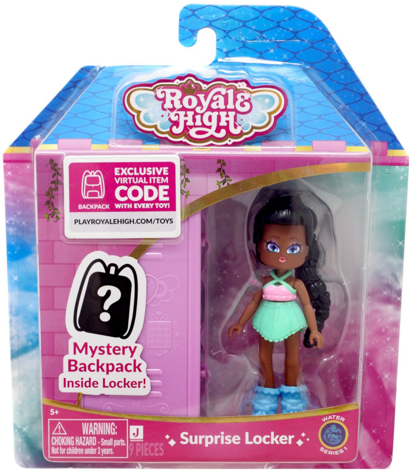 Royale High Surprise Locker Water Mini Doll (Mystery Backpack, Virtual Item Code) Jazwares