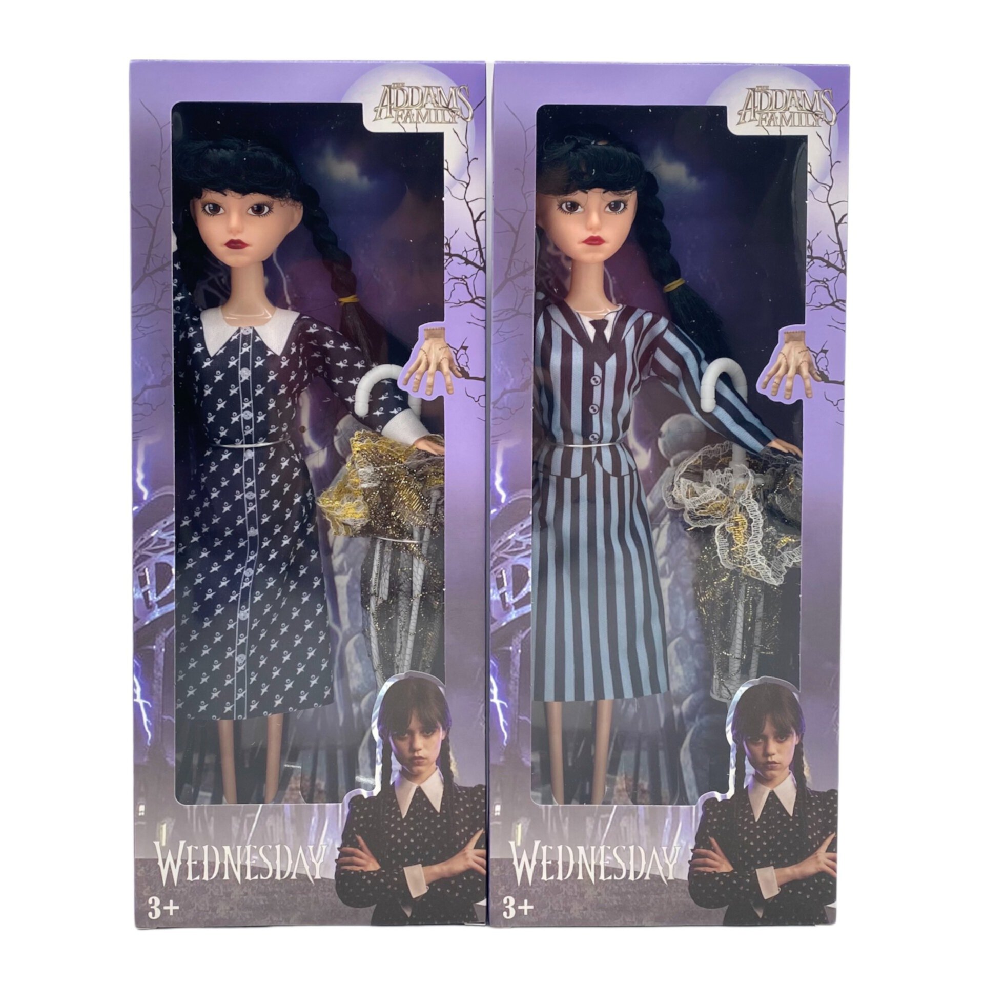 Wednesday Adams Action Figures Toy,Wine Lip, Black Dress,Skirt with Belt,Joint Mobility Doll,Birthday Gifts for Girls Fans GOTOYS